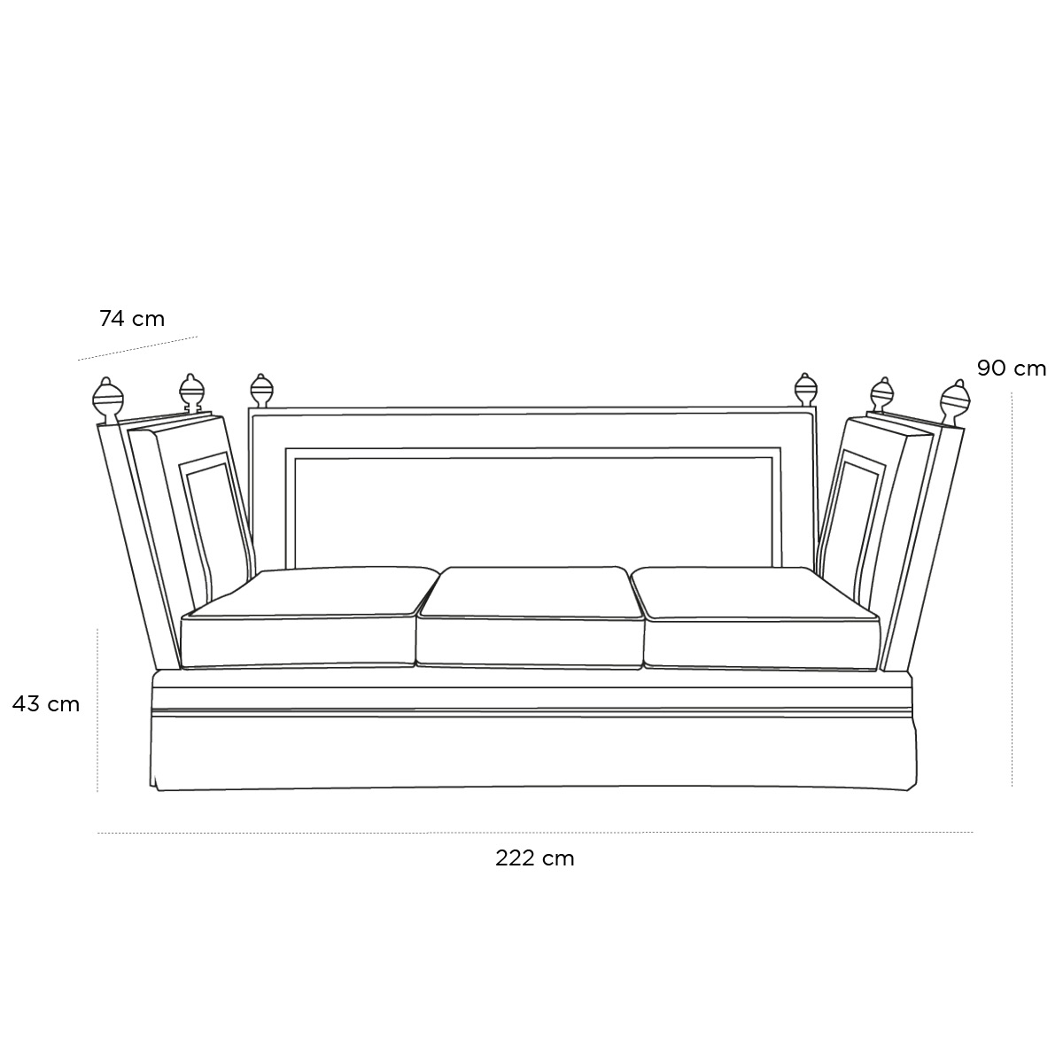 Product schematic Canapé Notre Dame