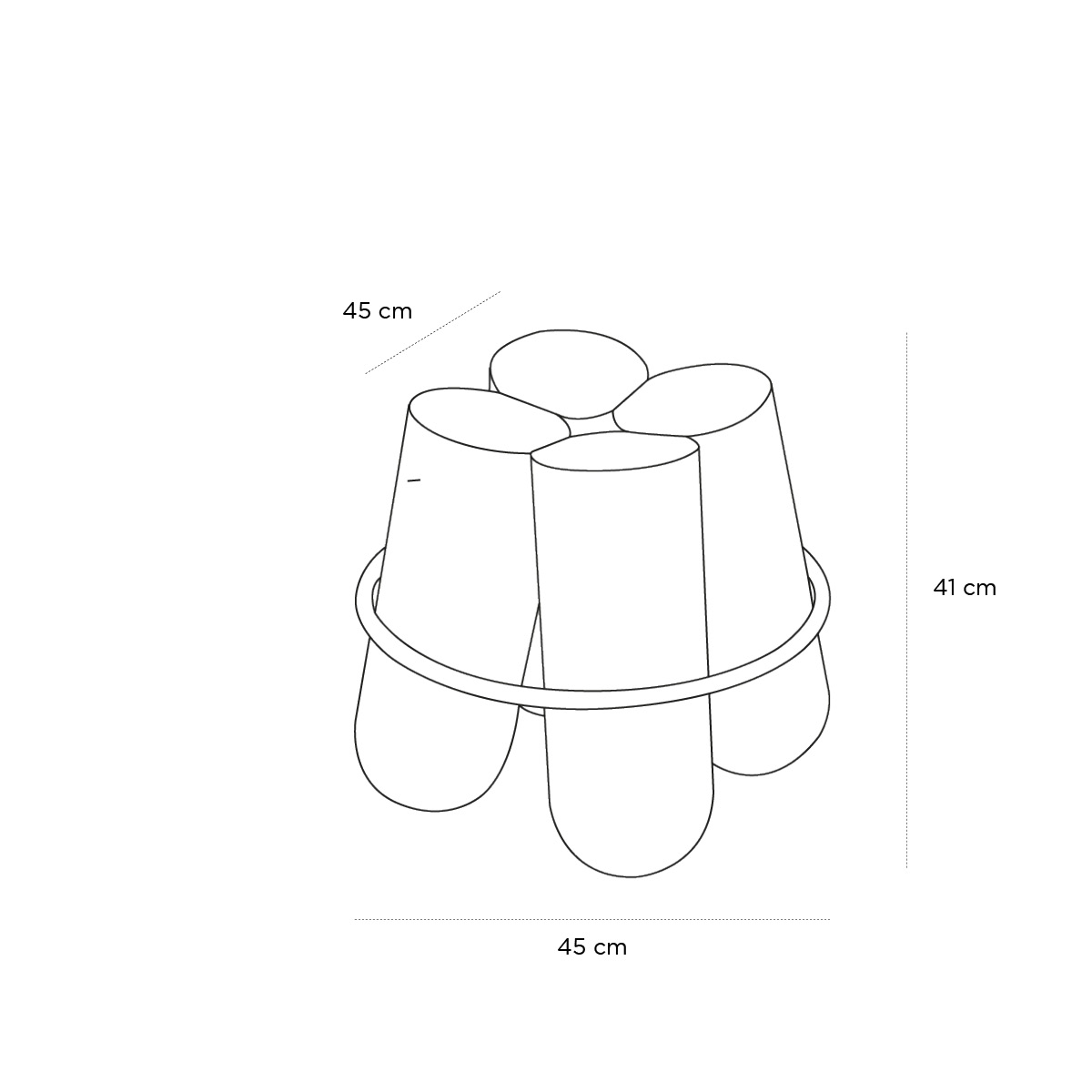 Product schematic Pouf Bolt