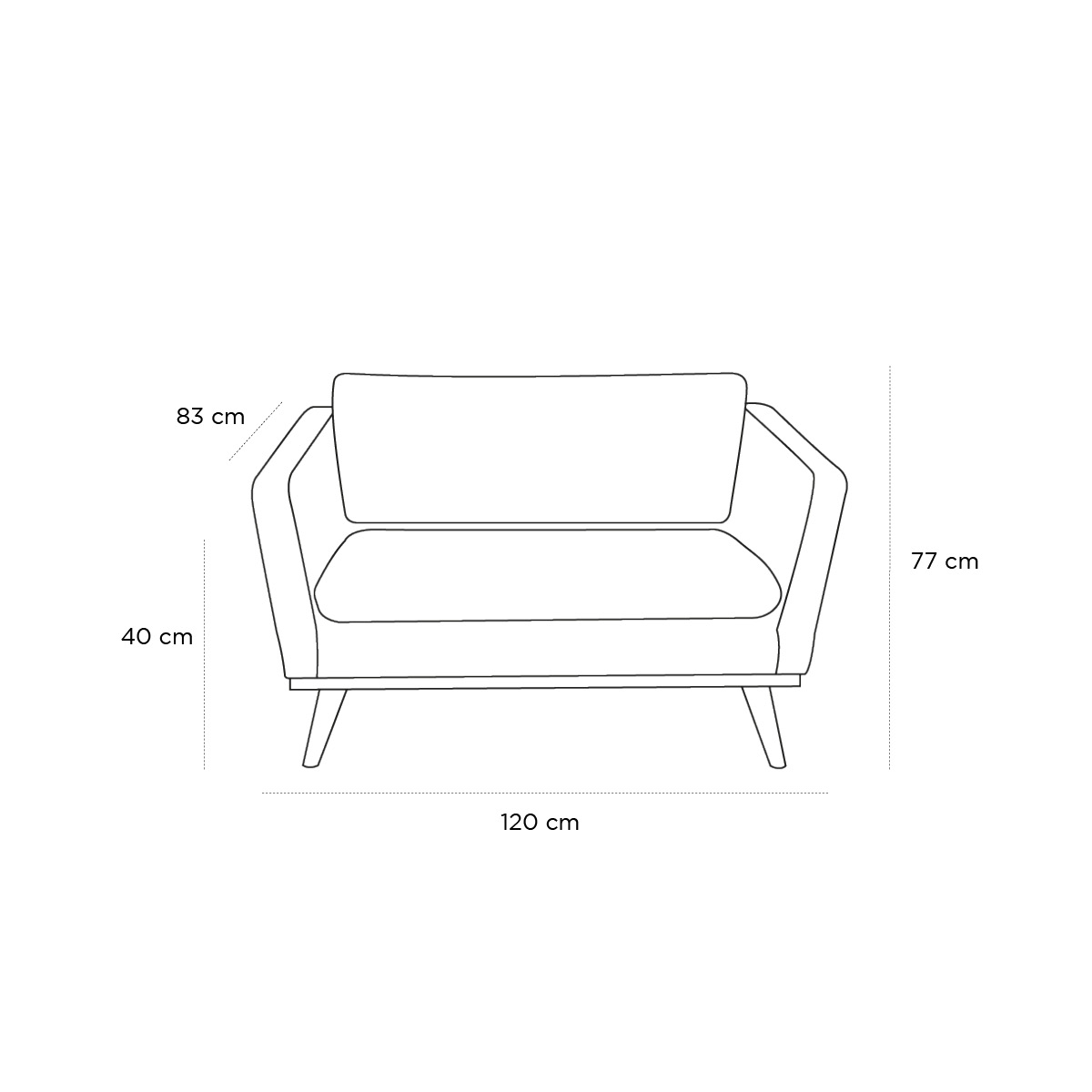 Product schematic Canapé Love Seat Brasilia Indien