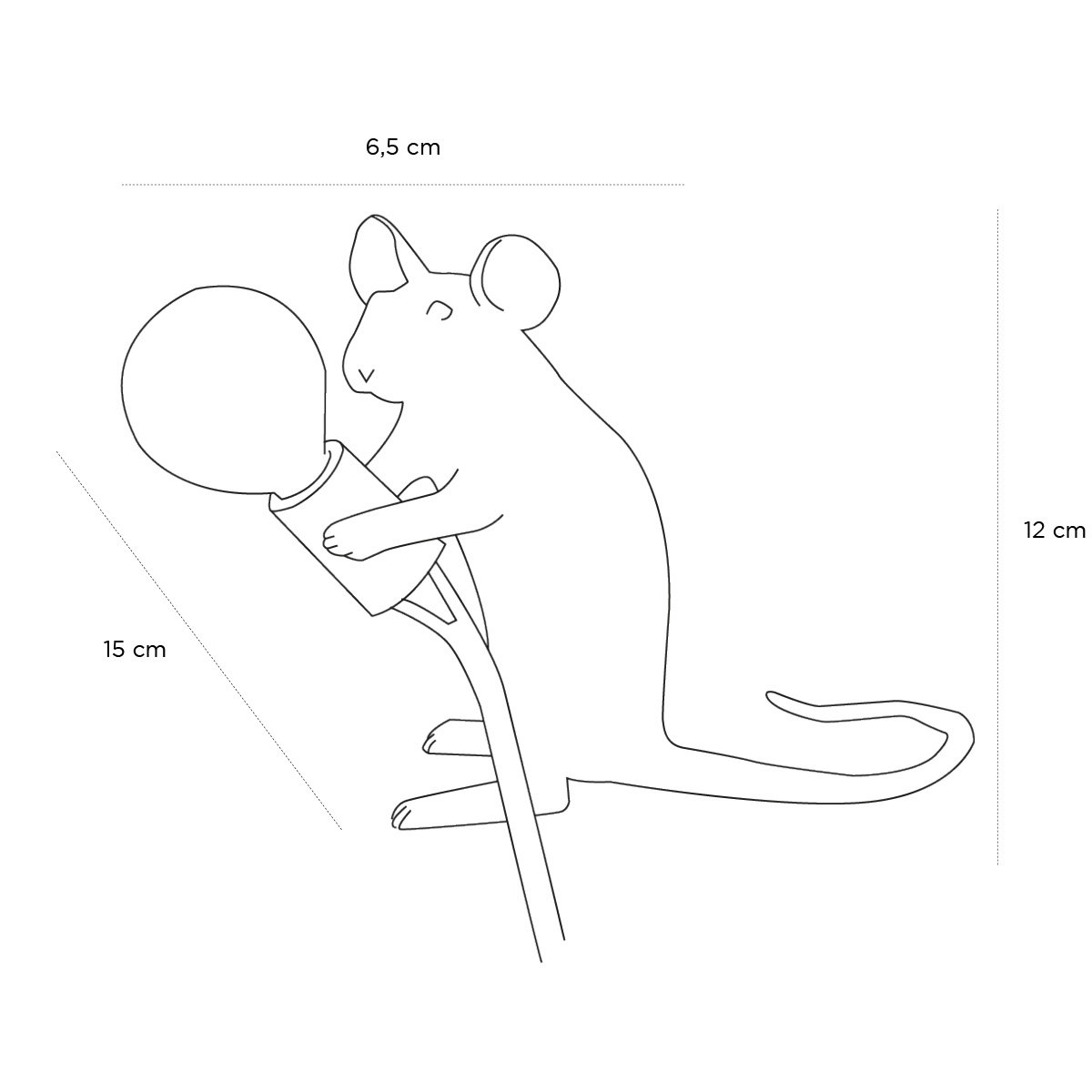 Schéma du produit Lampe Souris Assise