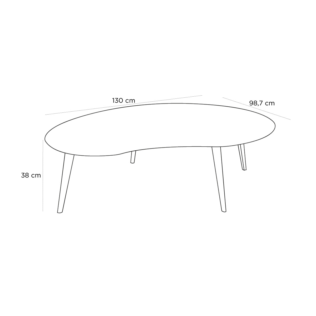 Product schematic Table basse Lalinde TGM Chêne
