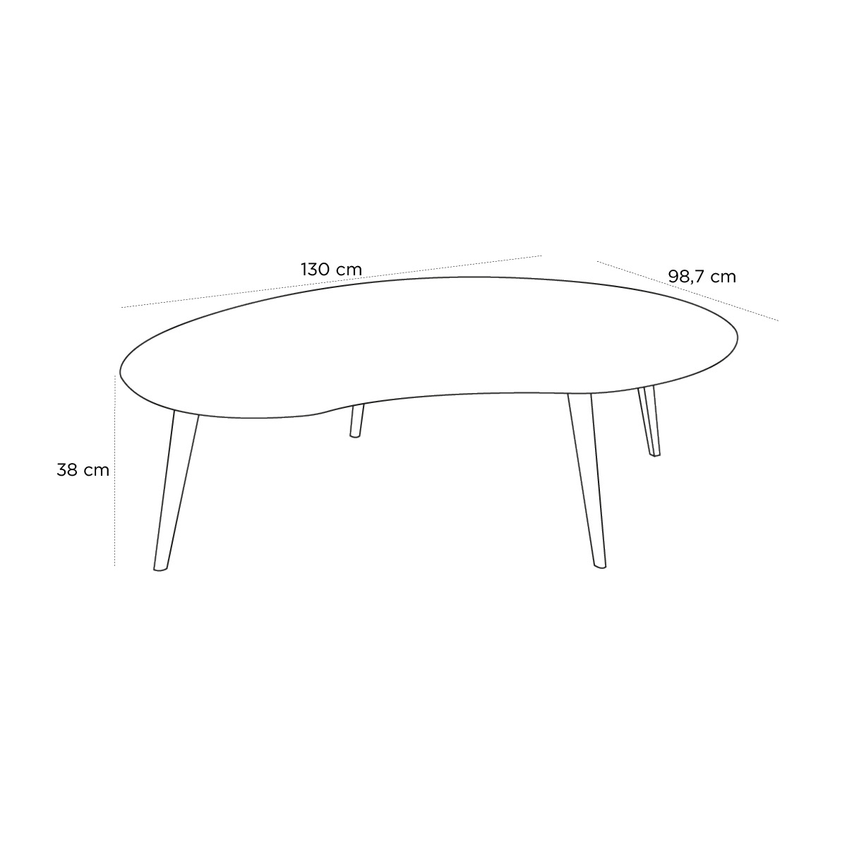 Schéma du produit Table basse Lalinde TGM Chêne