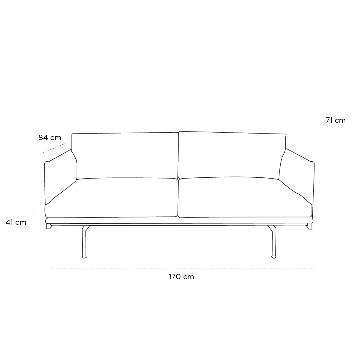 Product schematic Canapé Outline Crème