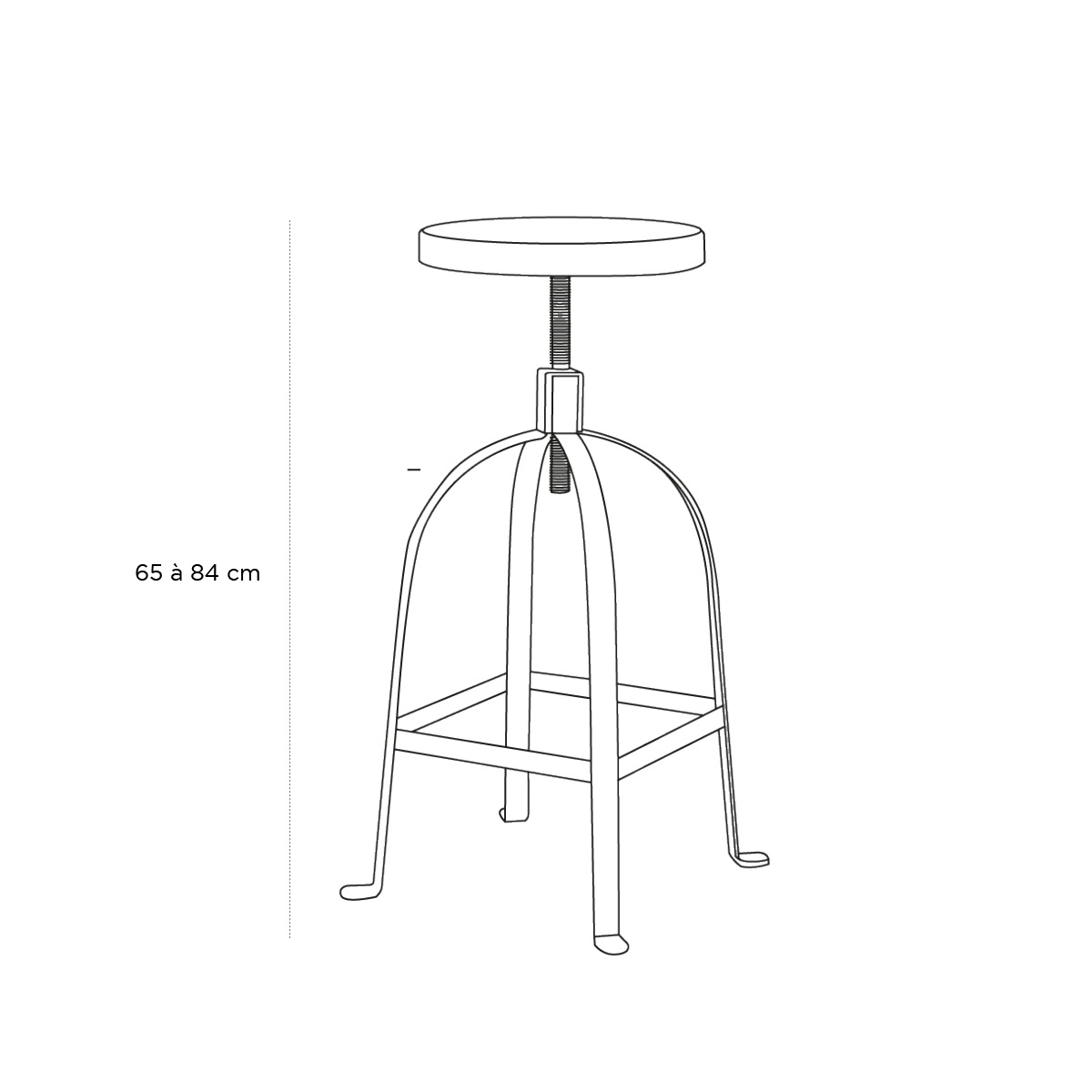 Schéma du produit Tabouret Industriel