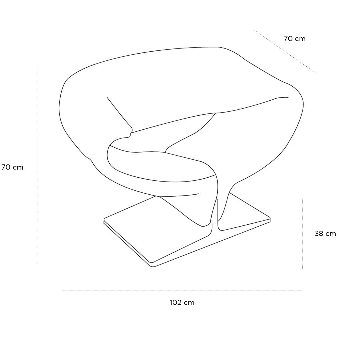 Schéma du produit Fauteuil Ribbon