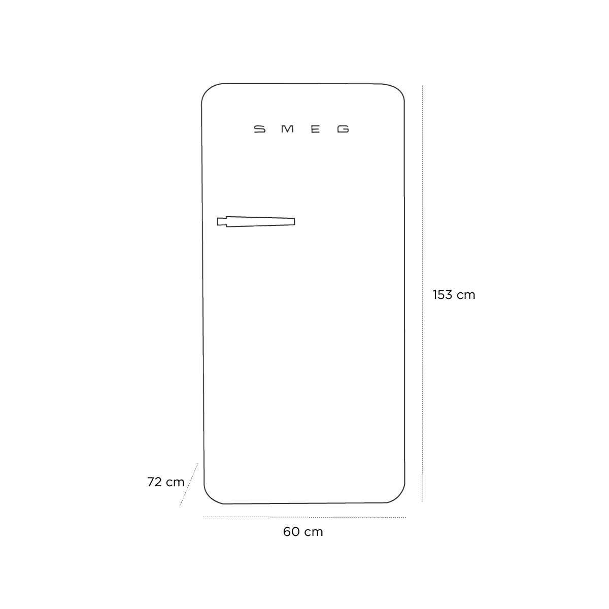 Product schematic Réfrigérateur Smeg Rouge