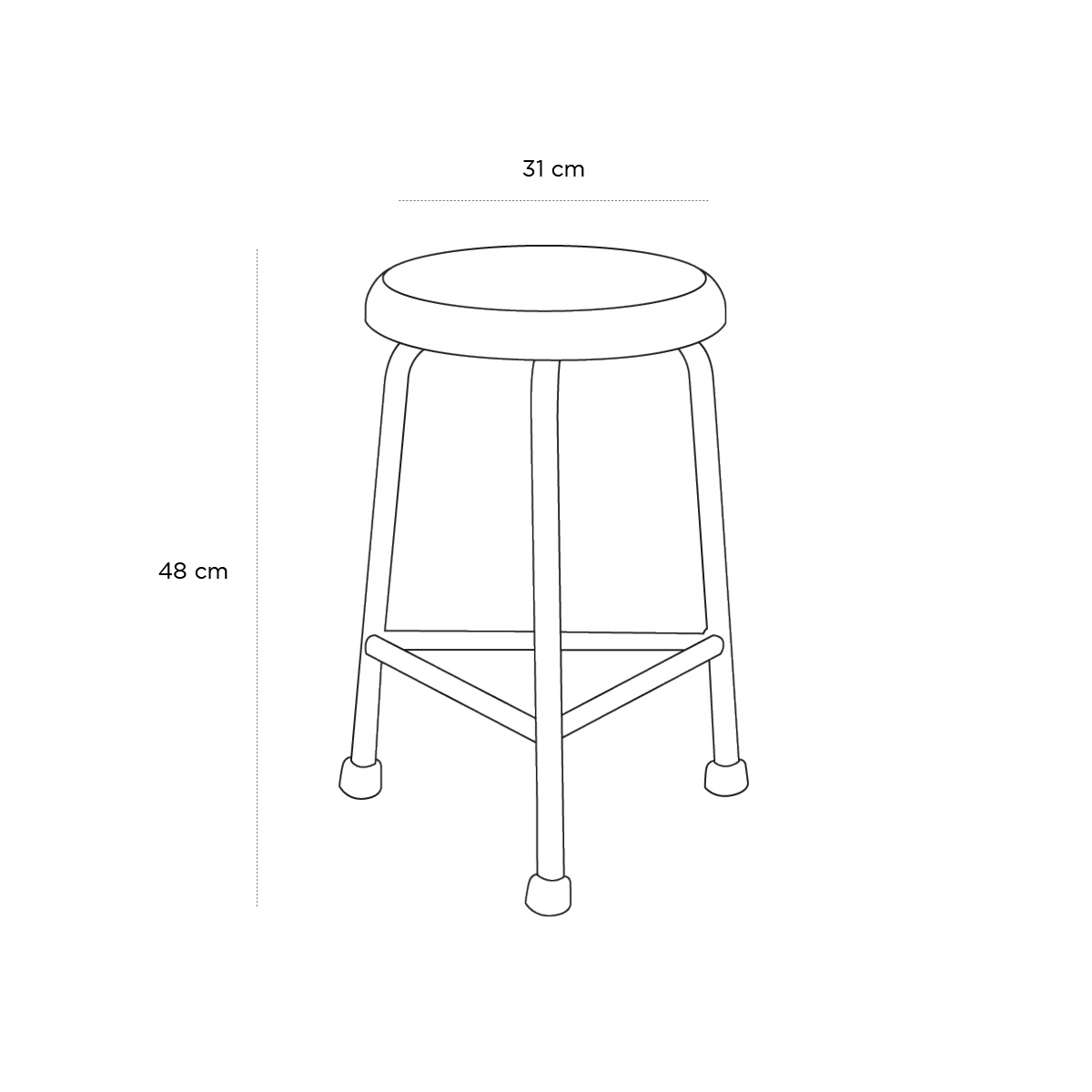 Product schematic Tabouret Nautilus PM