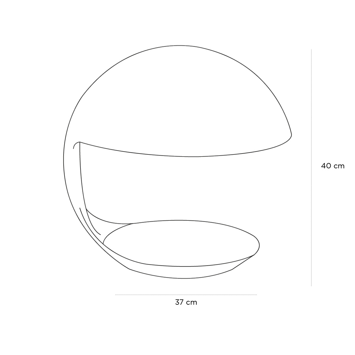 Product schematic Lampe Cobra Noir