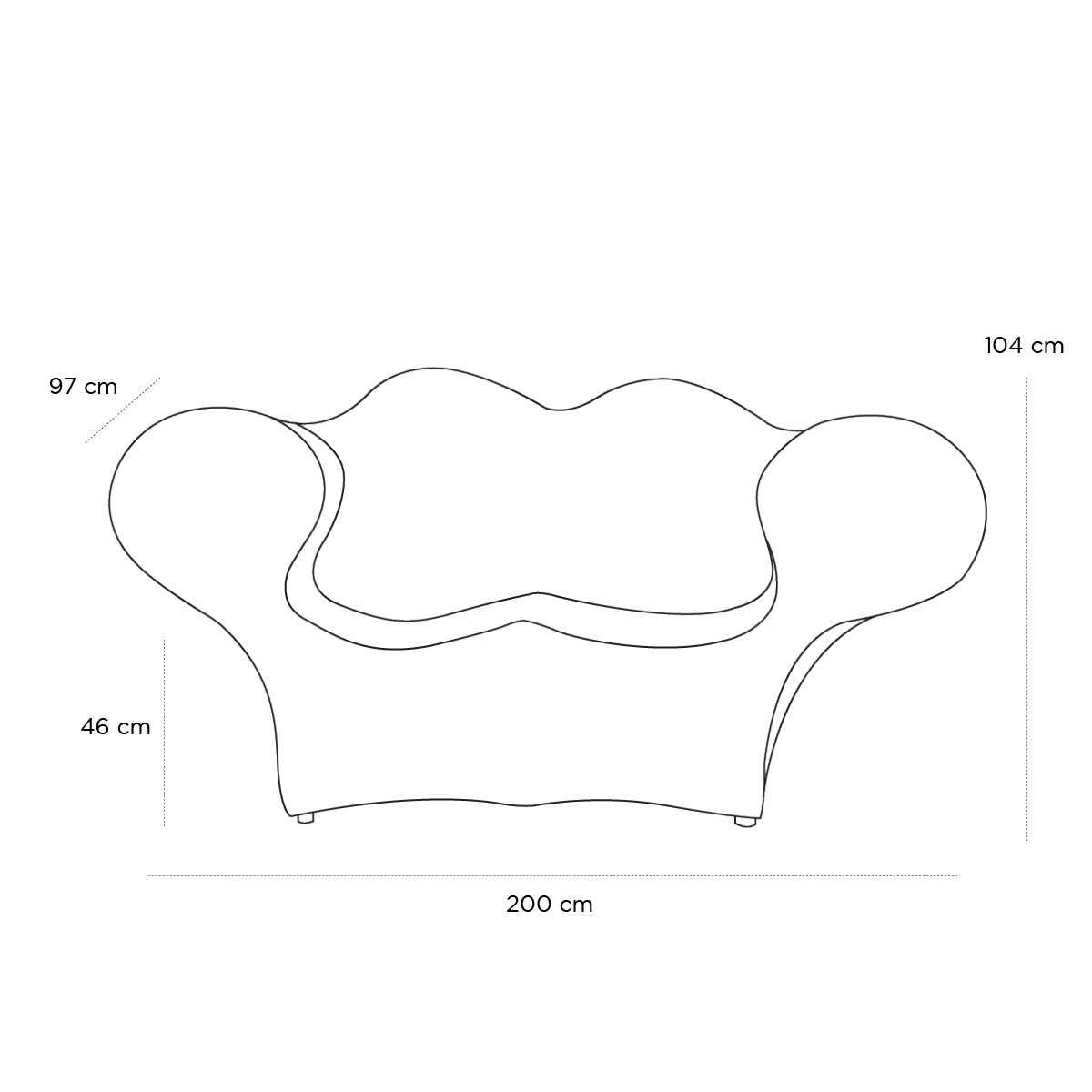 Product schematic Canapé Double Soft Big Easy