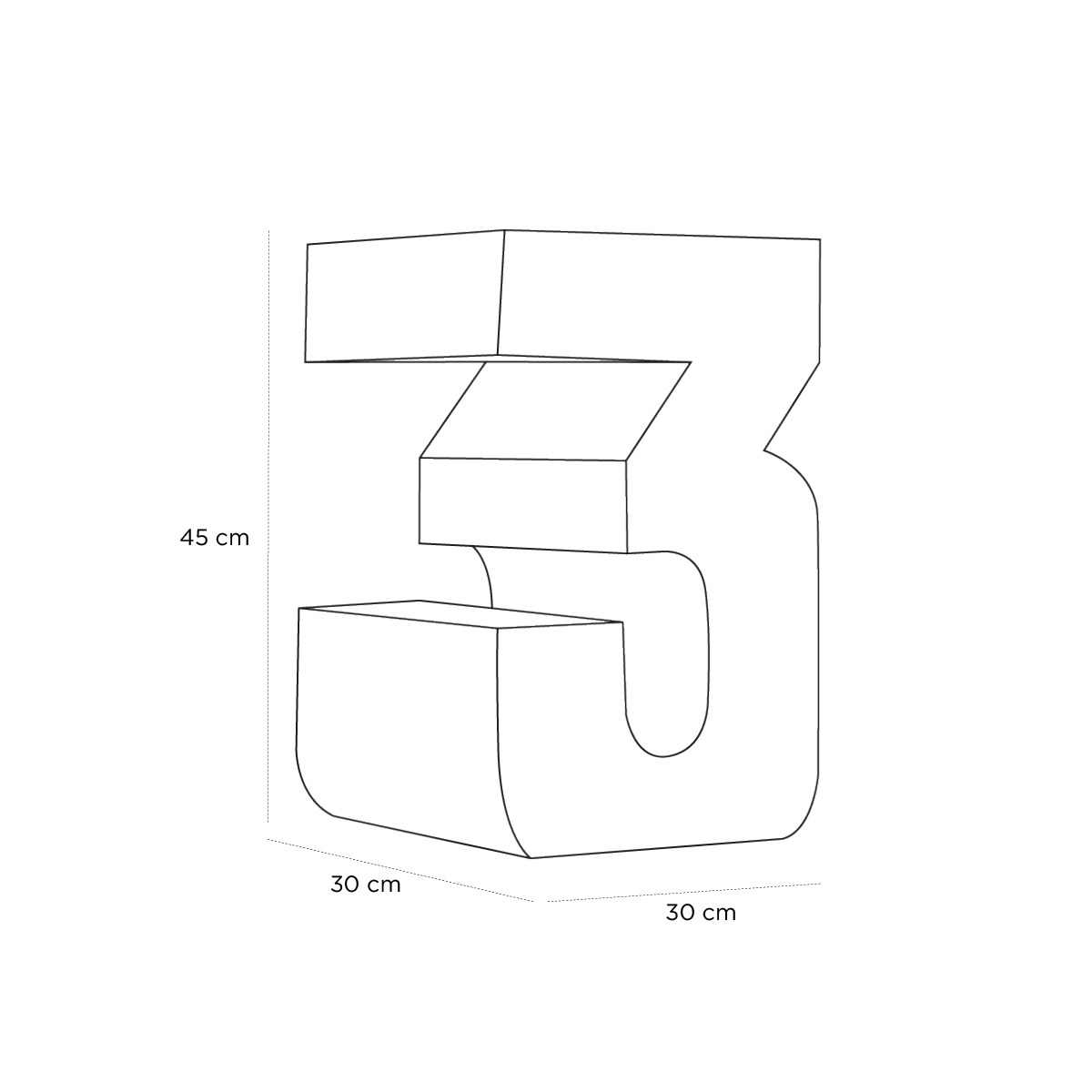 Product schematic Pouf N° 3