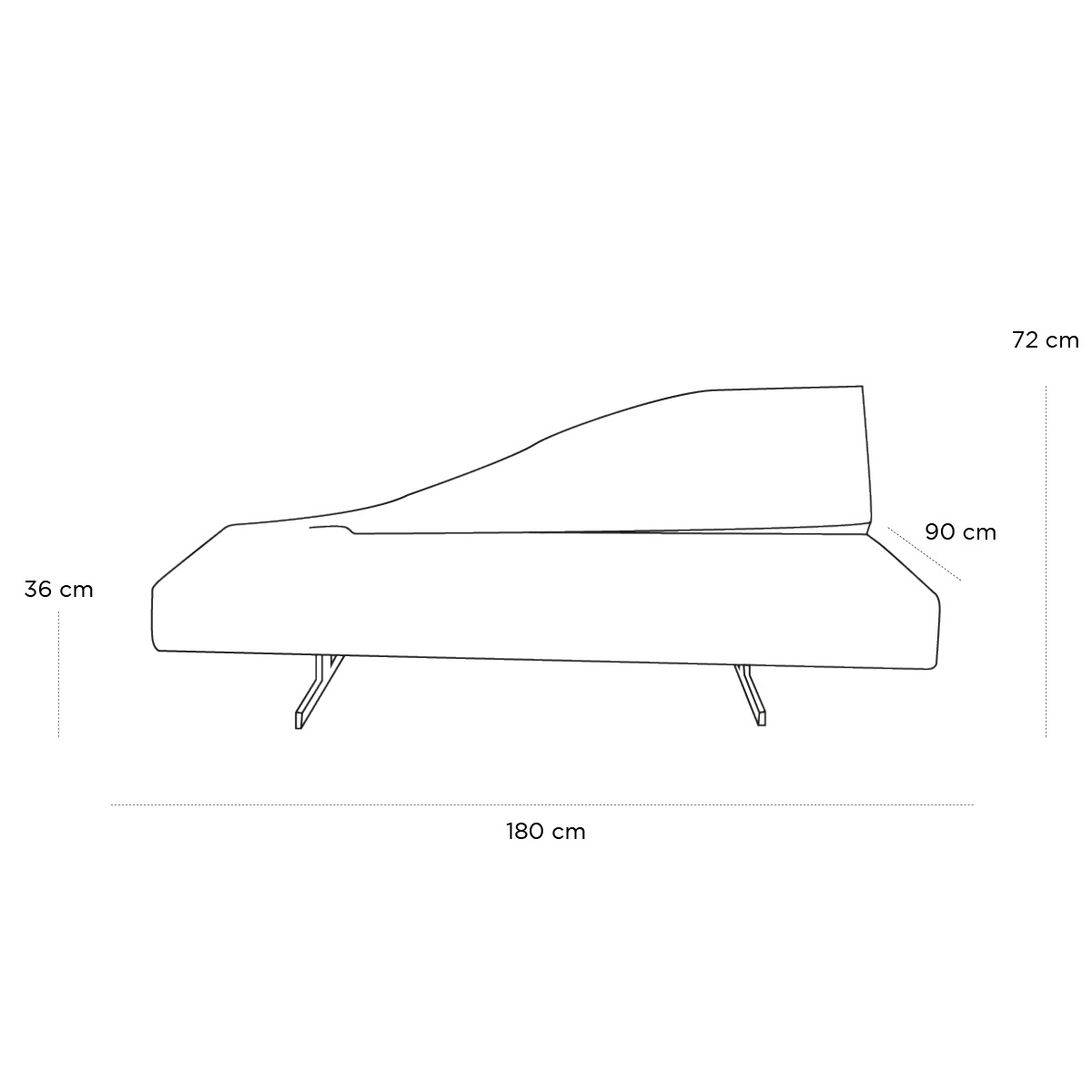 Product schematic Canapé Aspen Gauche