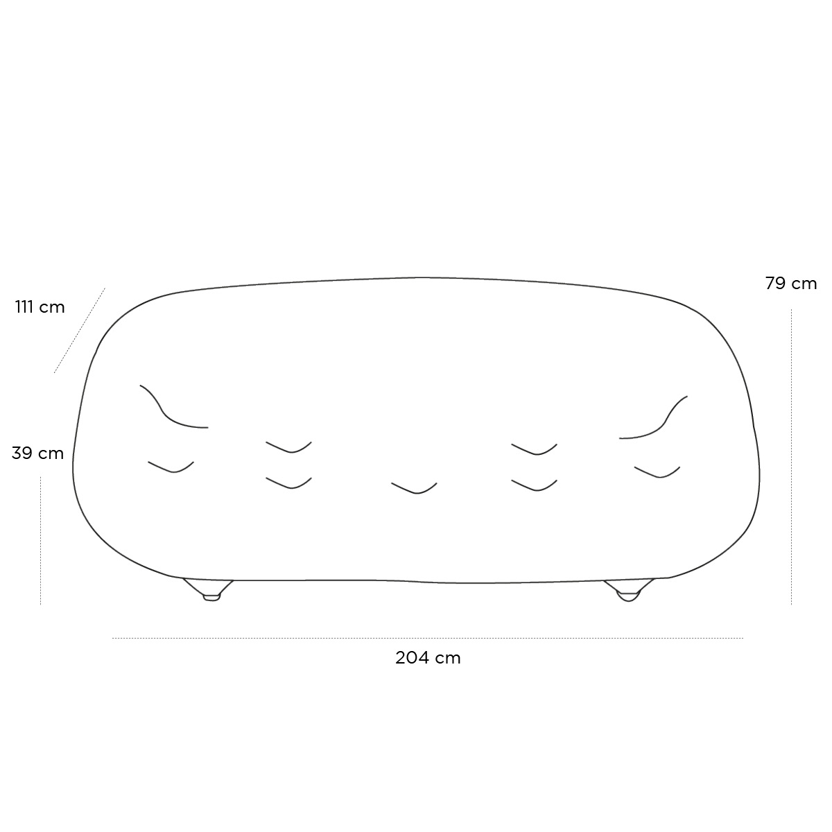 Product schematic Canapé Ploum