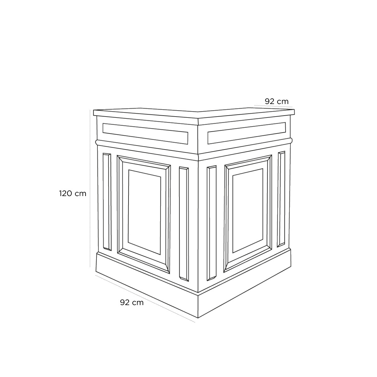 Product schematic Bar Haussmann Angle