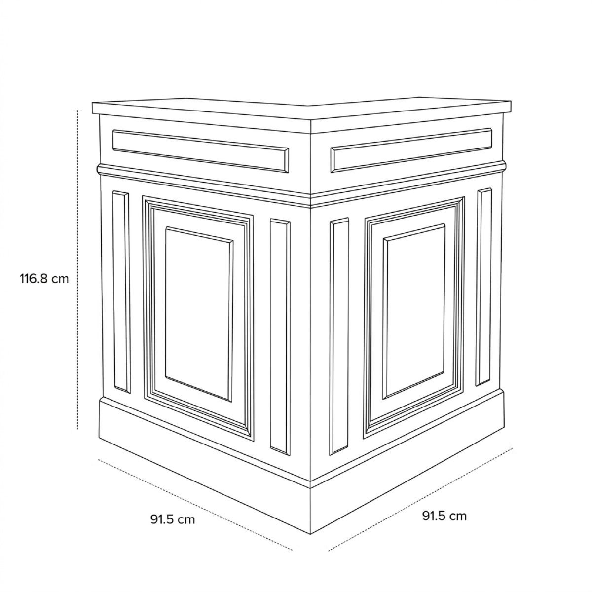 Product schematic Bar Haussmann Angle