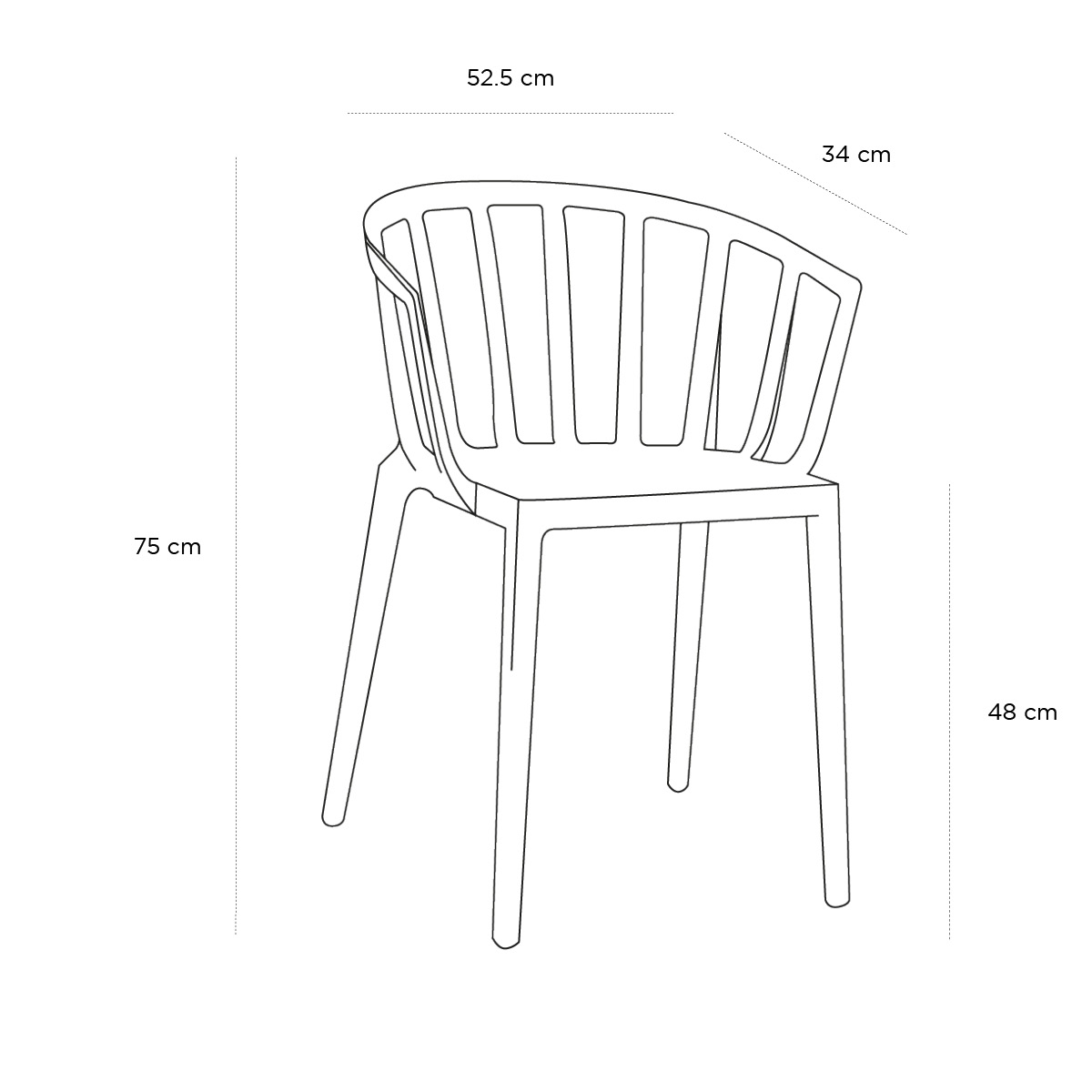 Product schematic Chaise Venice Noir