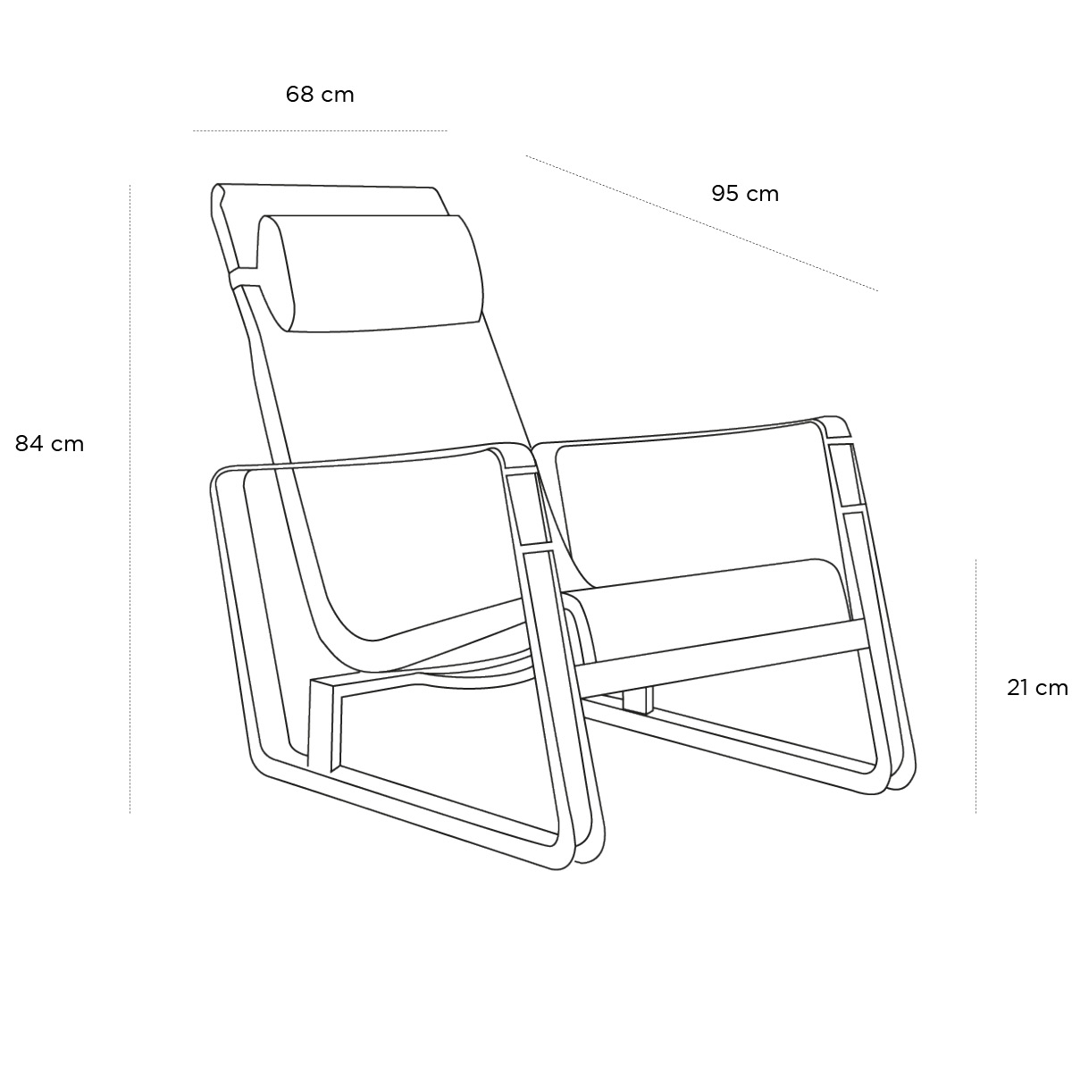 Product schematic Fauteuil Cite