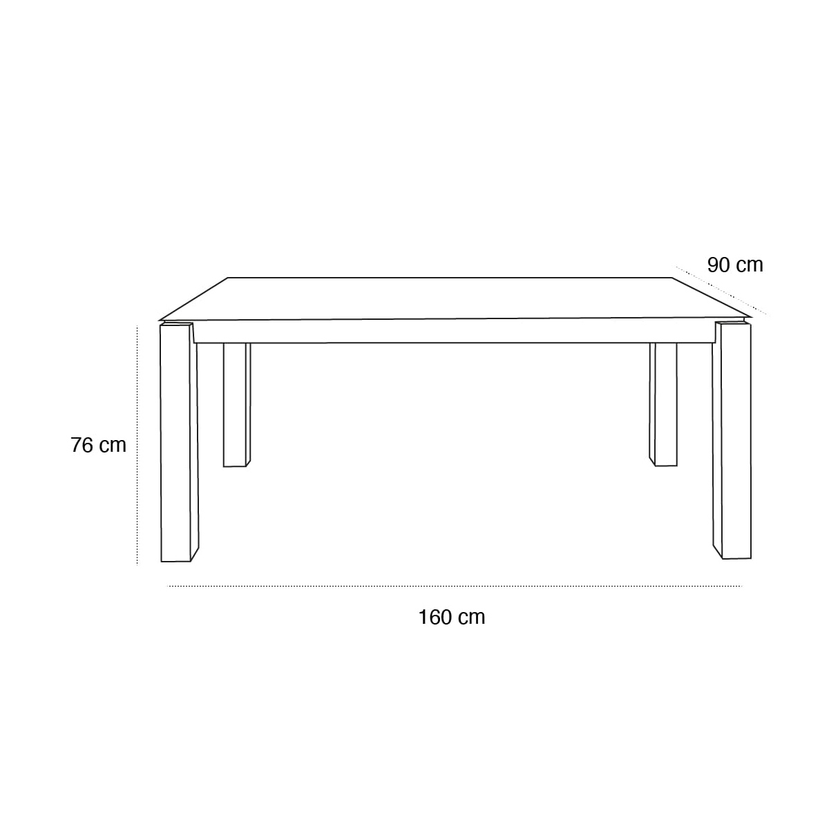 Schéma du produit Table Slice Dining 160x90