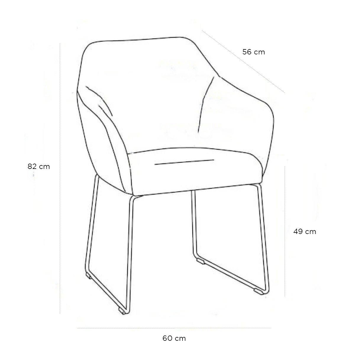 Schéma du produit Chaise Iceberg Gris foncé