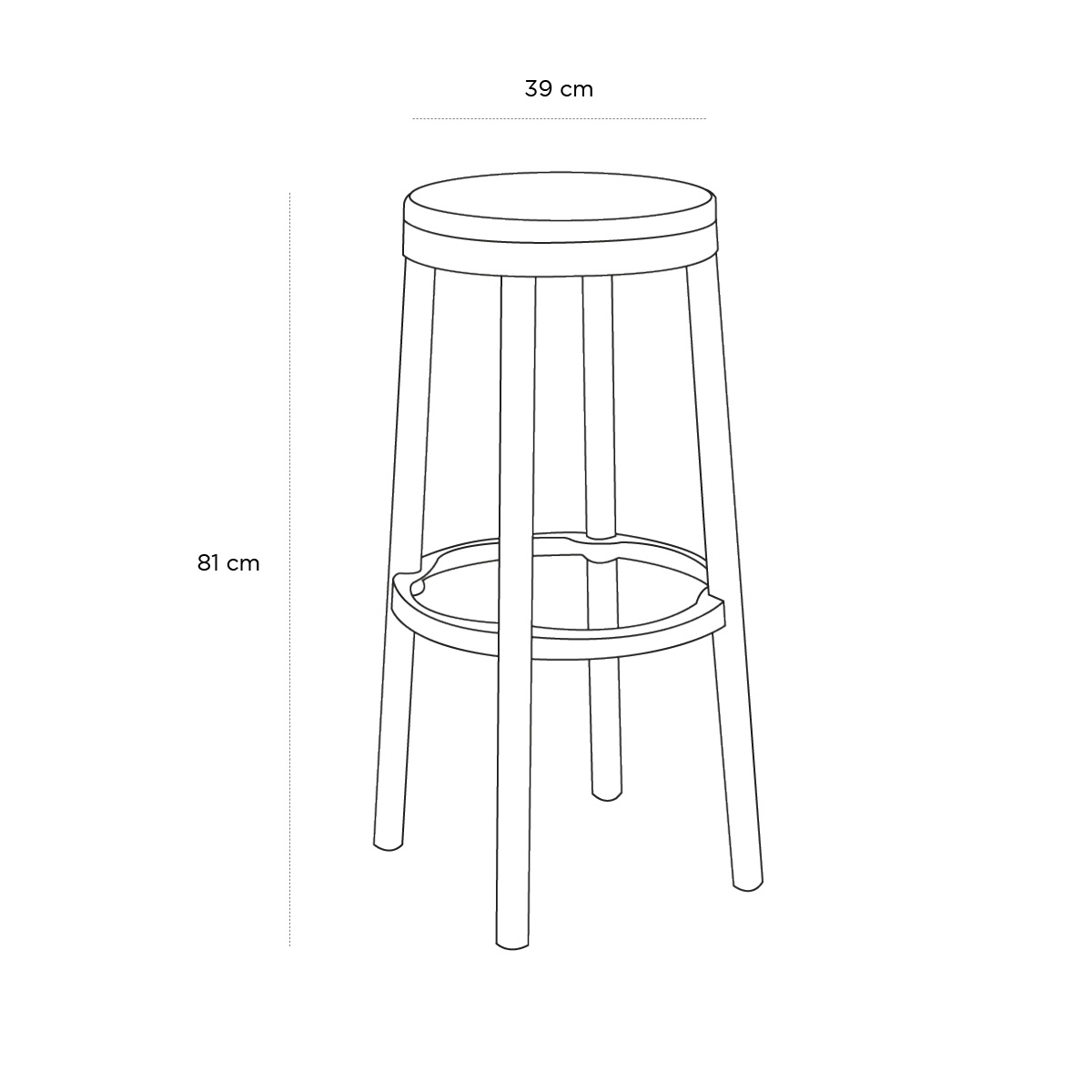 Schéma du produit Tabouret Juno