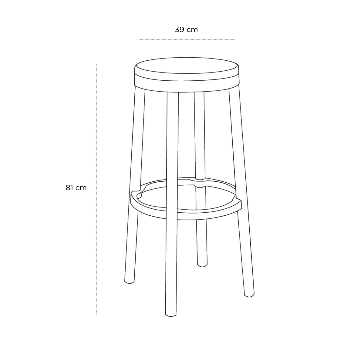 Product schematic Tabouret Juno