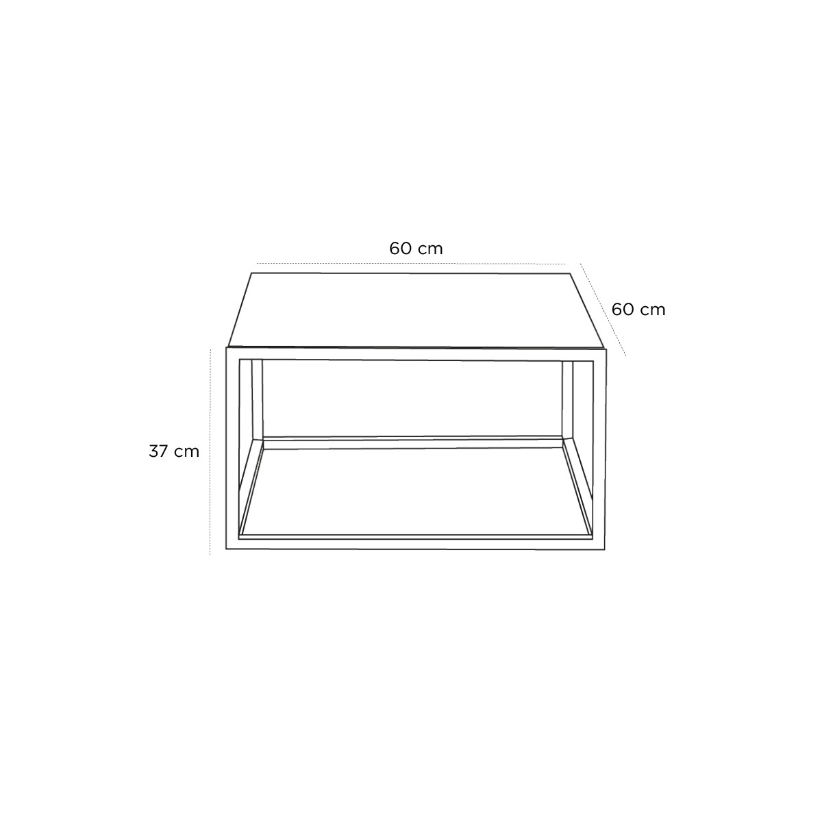 Product schematic Table basse Grange Carrée