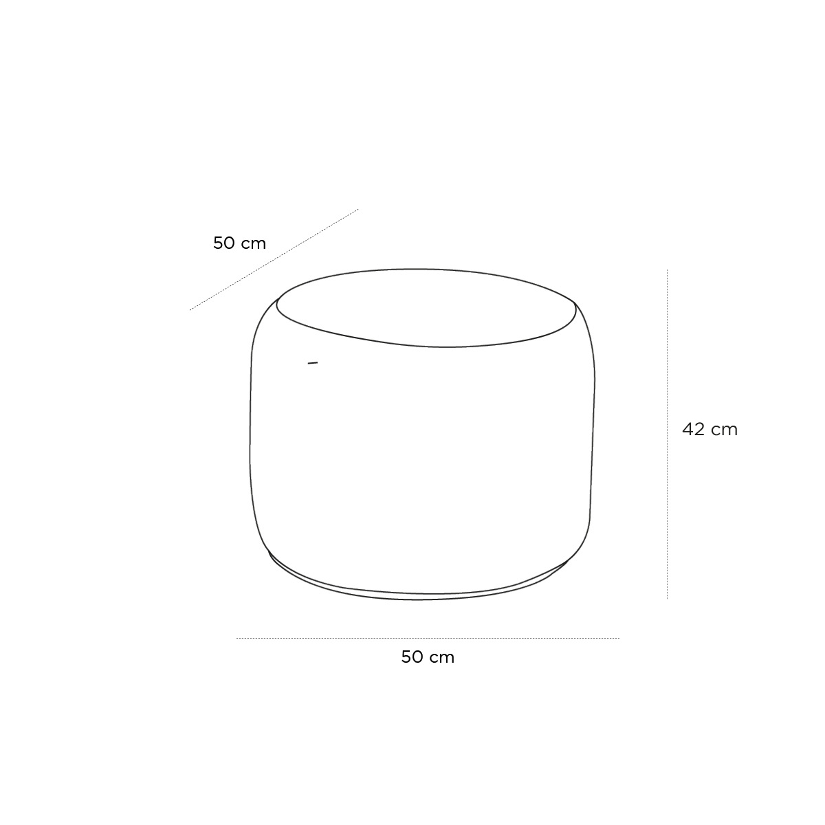 Schéma du produit Pouf Cocoon gris