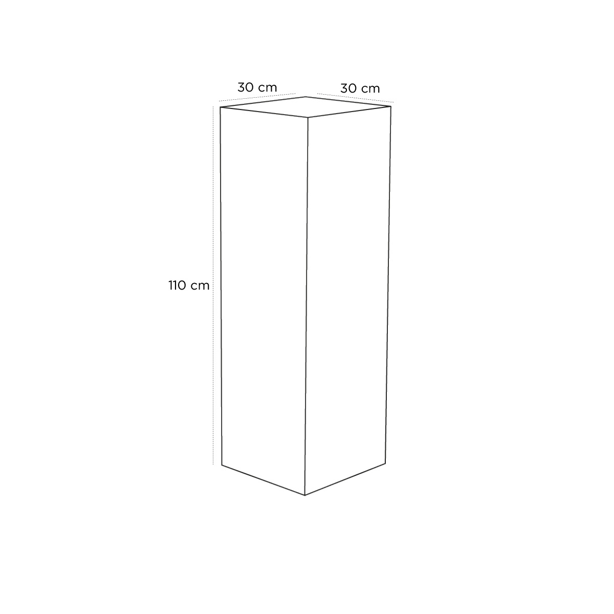 Product schematic Stèle à Peindre 110 x 30 x 30