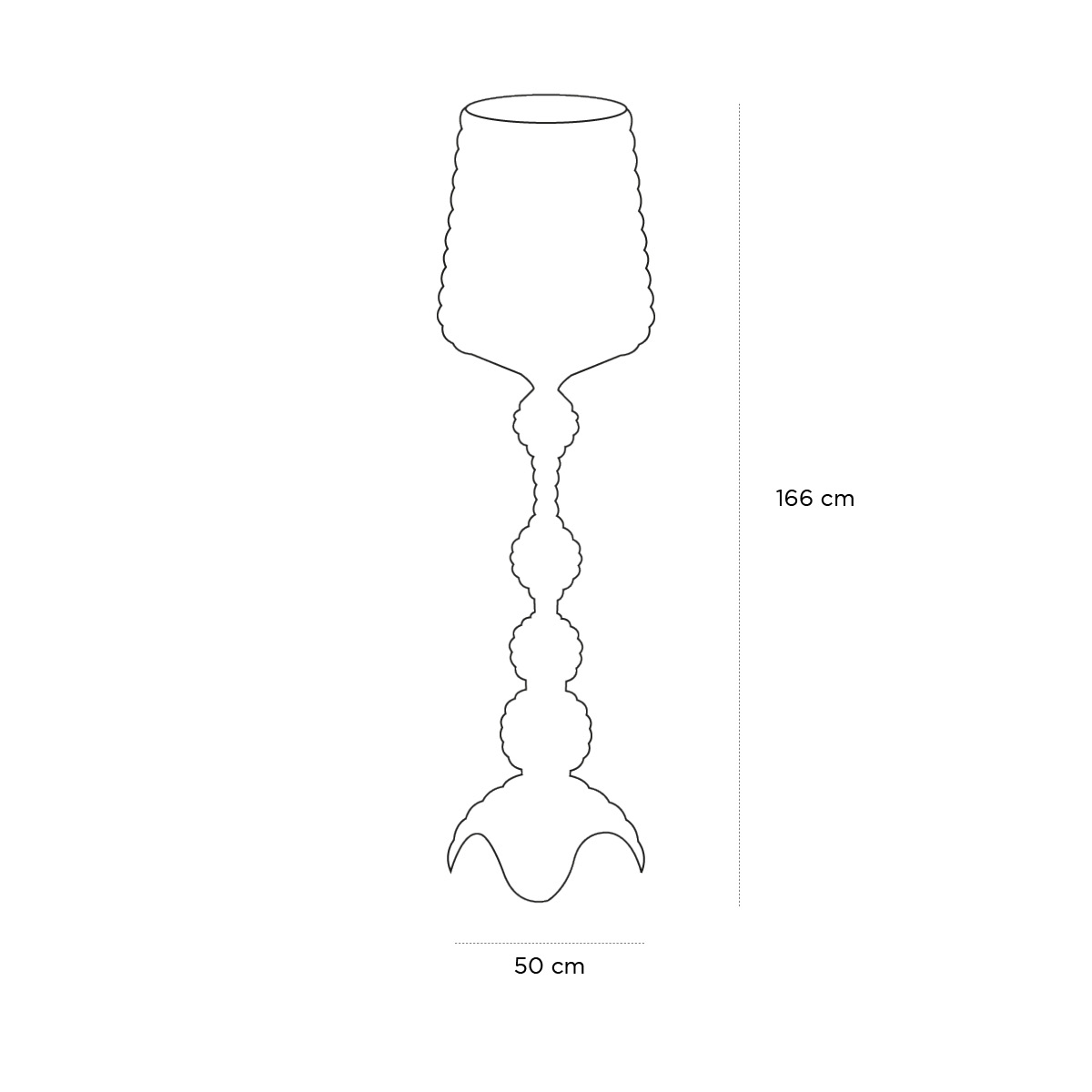 Product schematic Lampadaire Kabuki Blanc