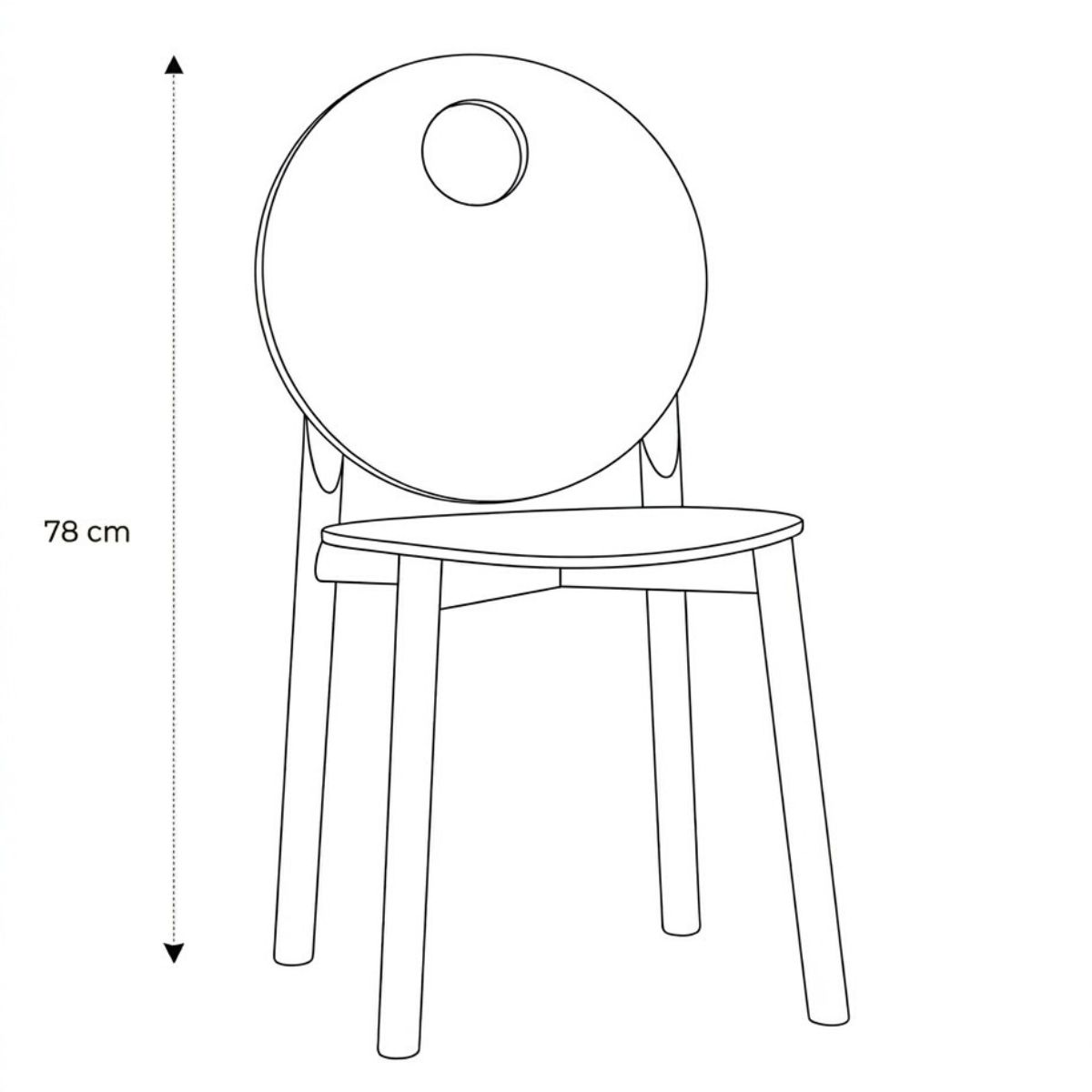 Product schematic Chaise Helio Chêne 12h