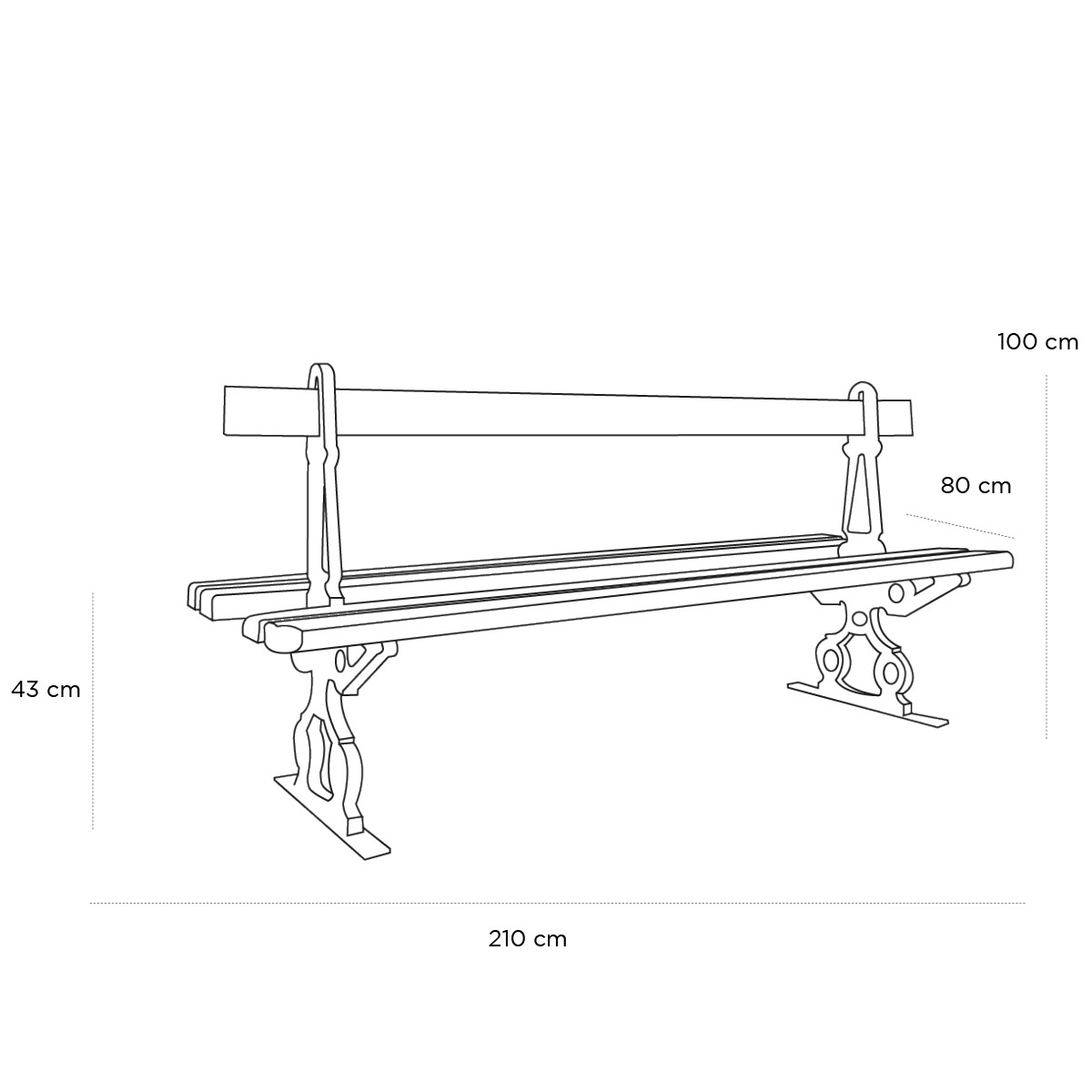 Product schematic Banc Ville de Paris