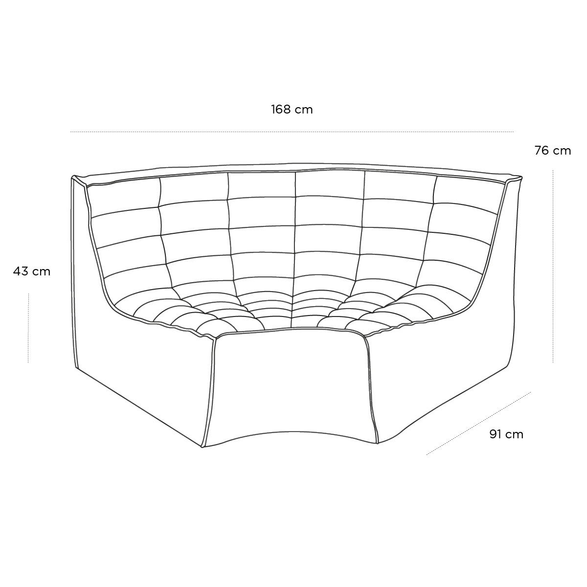 Product schematic Chauffeuse N701 Angle Arrondi