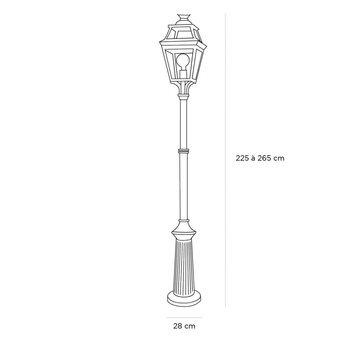 Product schematic Lampadaire Ville de Paris