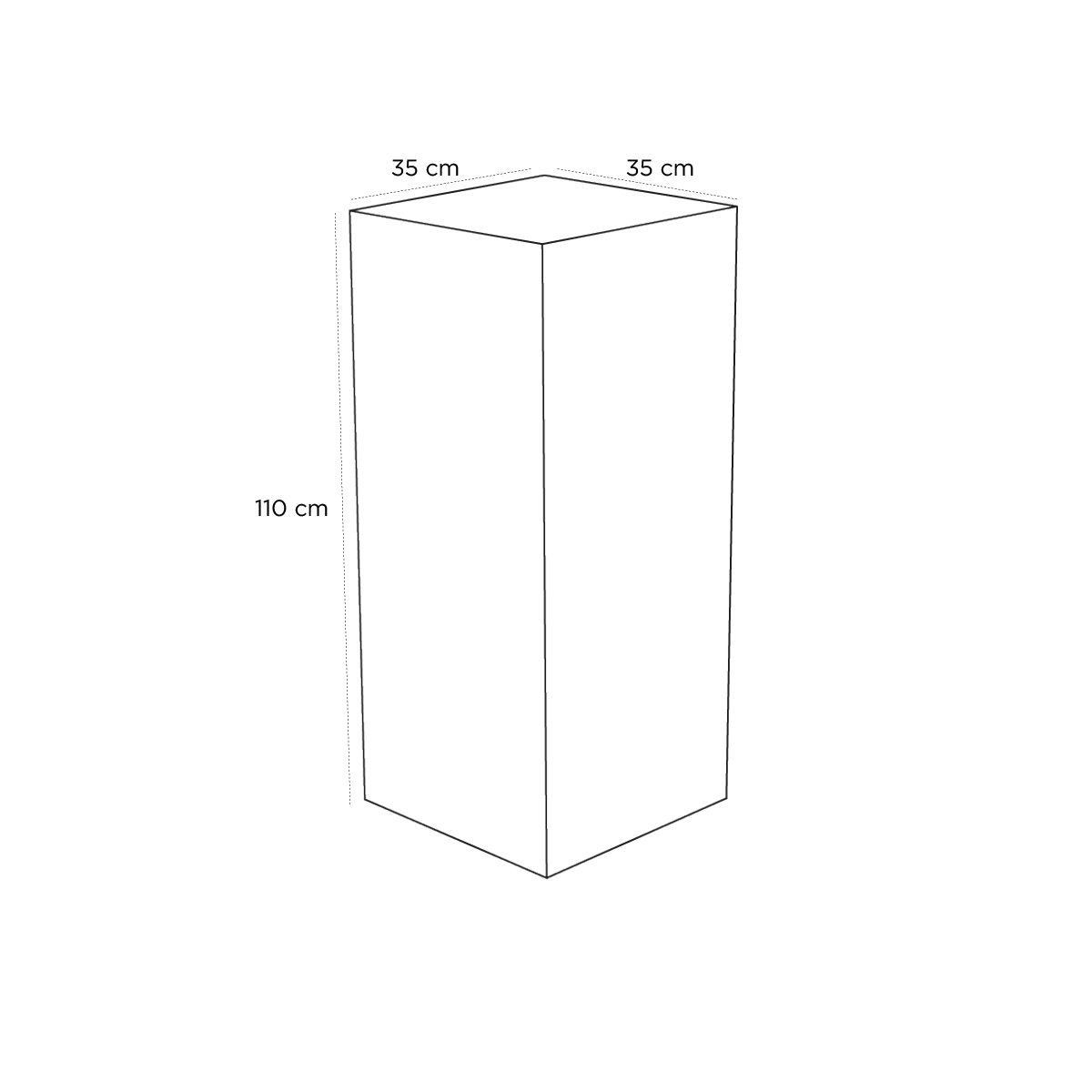 Product schematic Stèle à Peindre 110 x 35 x 35