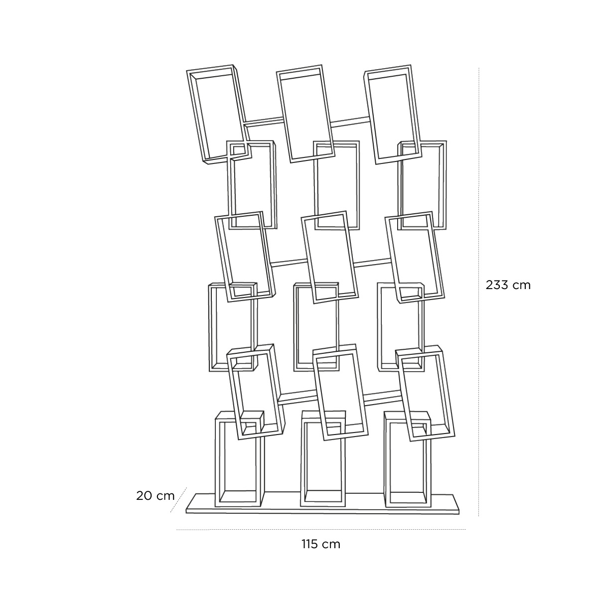 Product schematic Etagère Kao