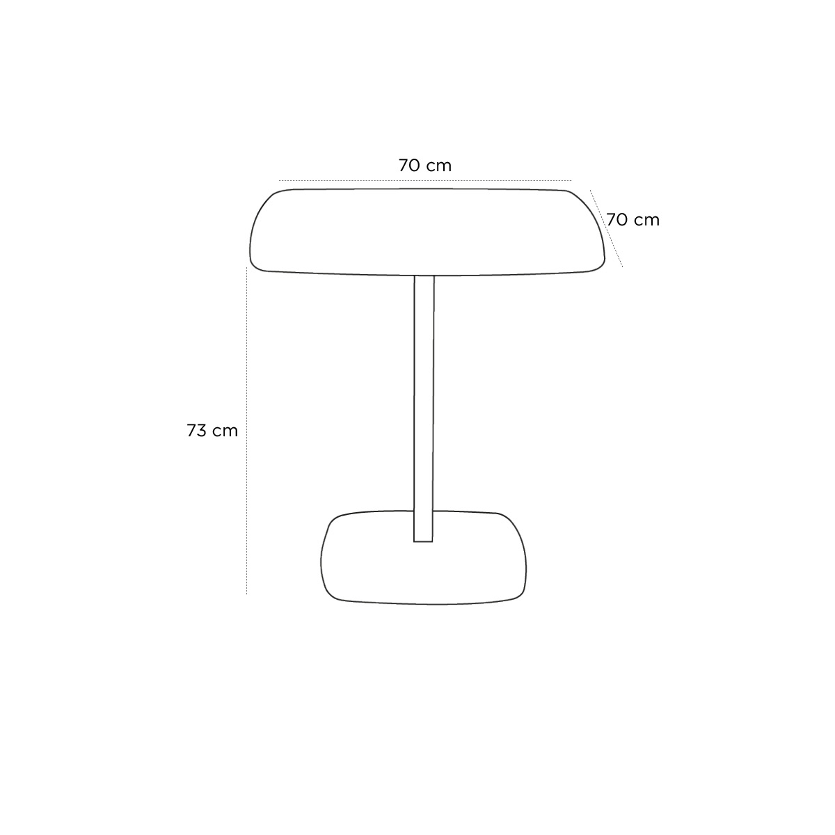 Product schematic Guéridon Stylus Blanc