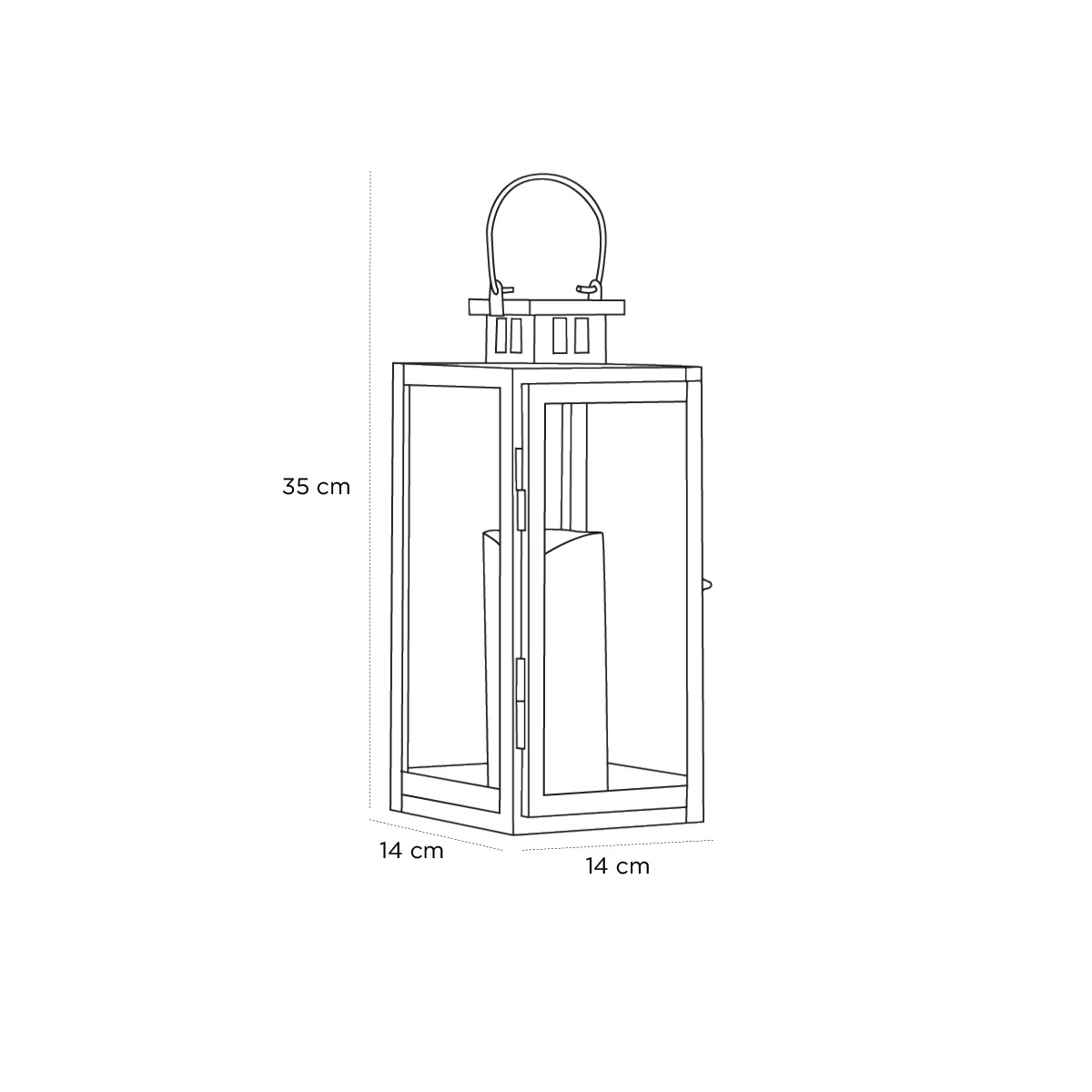 Product schematic Lanterne Chromée