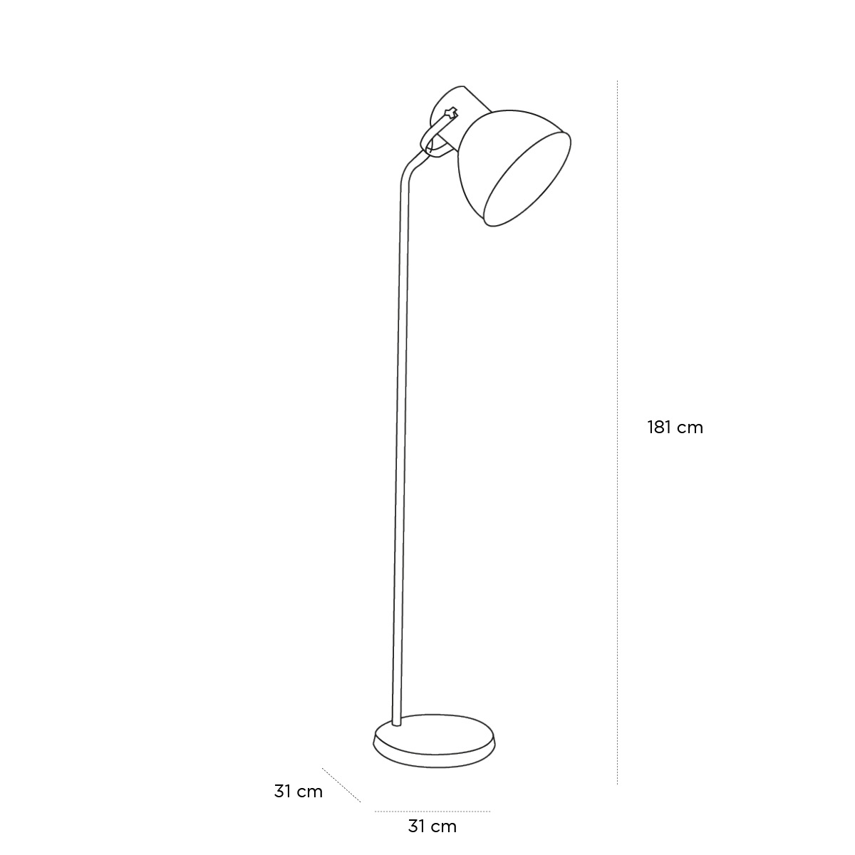 Product schematic Lampadaire Hektar