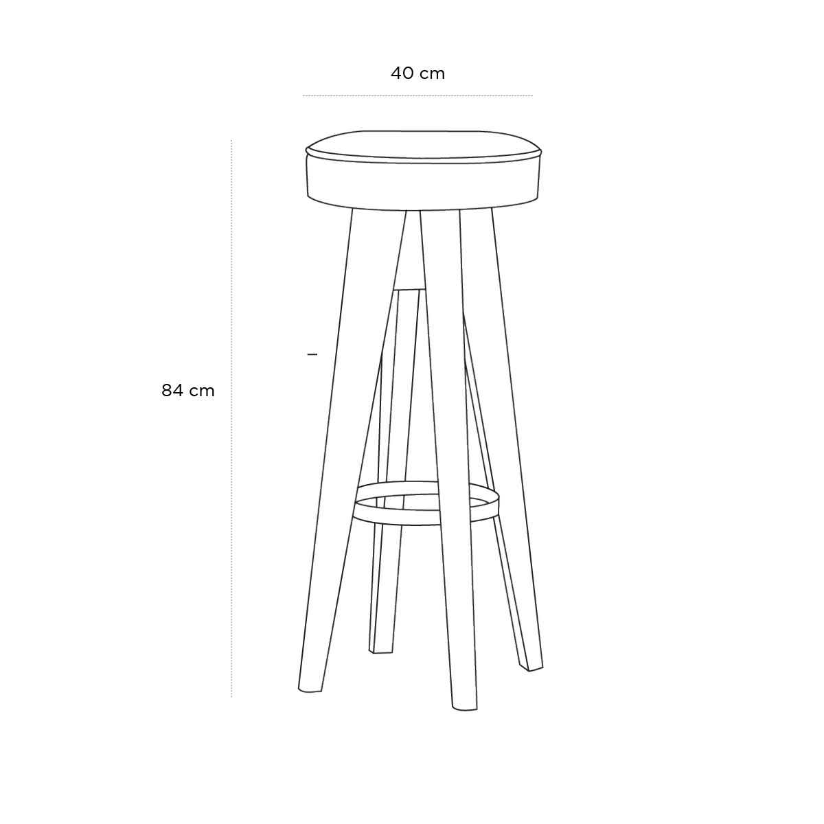 Product schematic Tabouret Art Déco