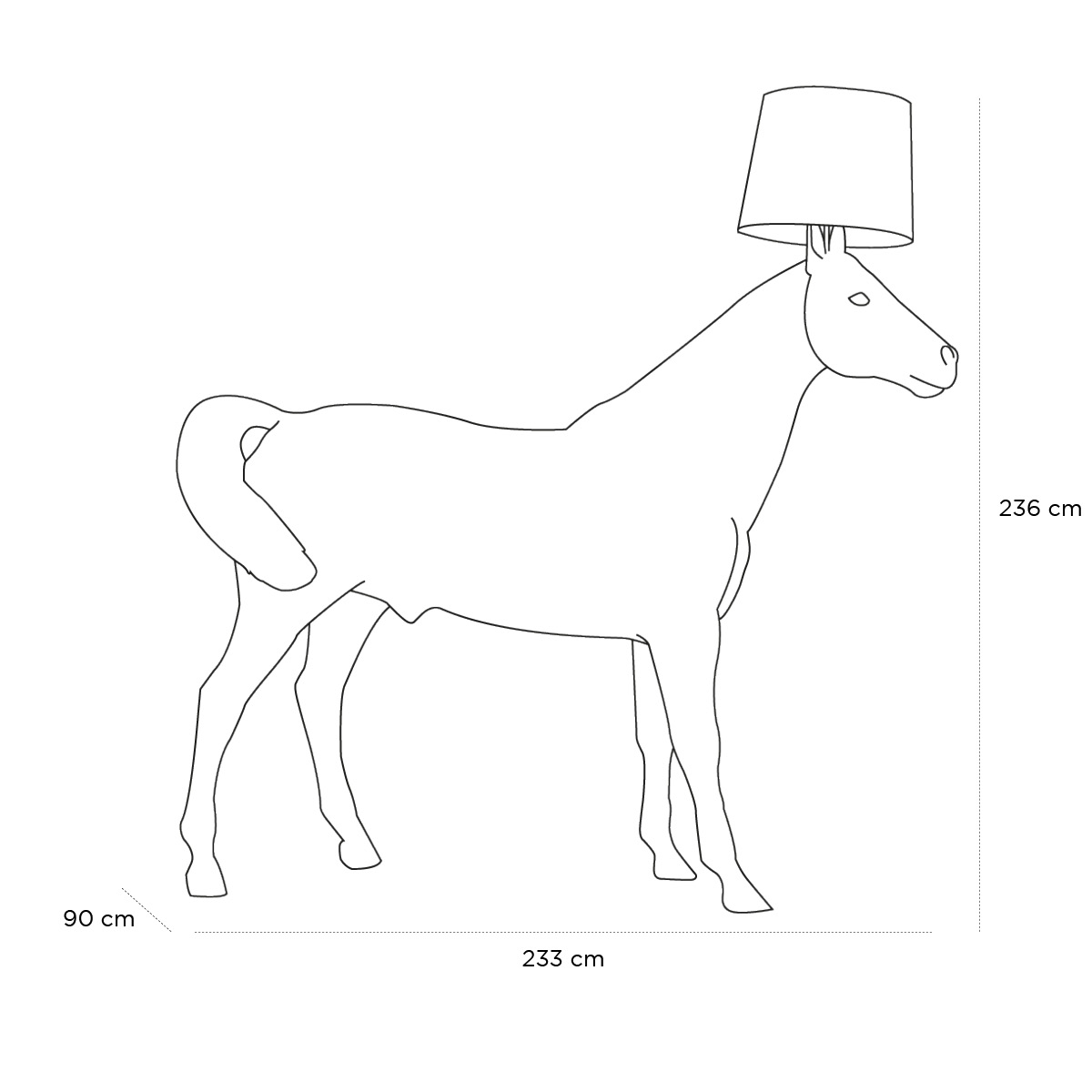 Product schematic Lampadaire Horse