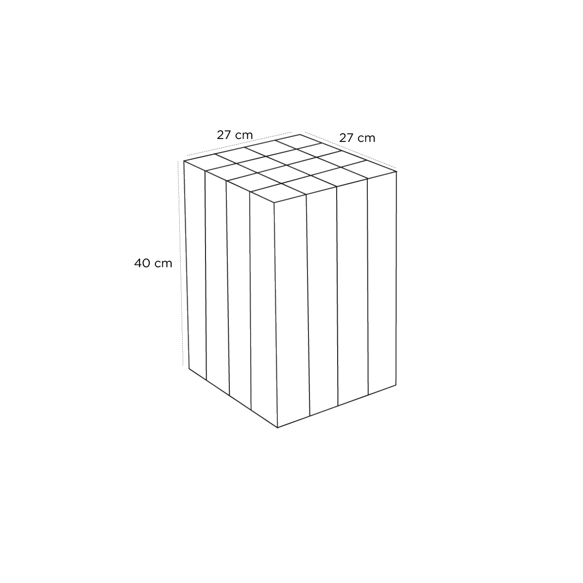 Product schematic Stèle Wood 27 X 40