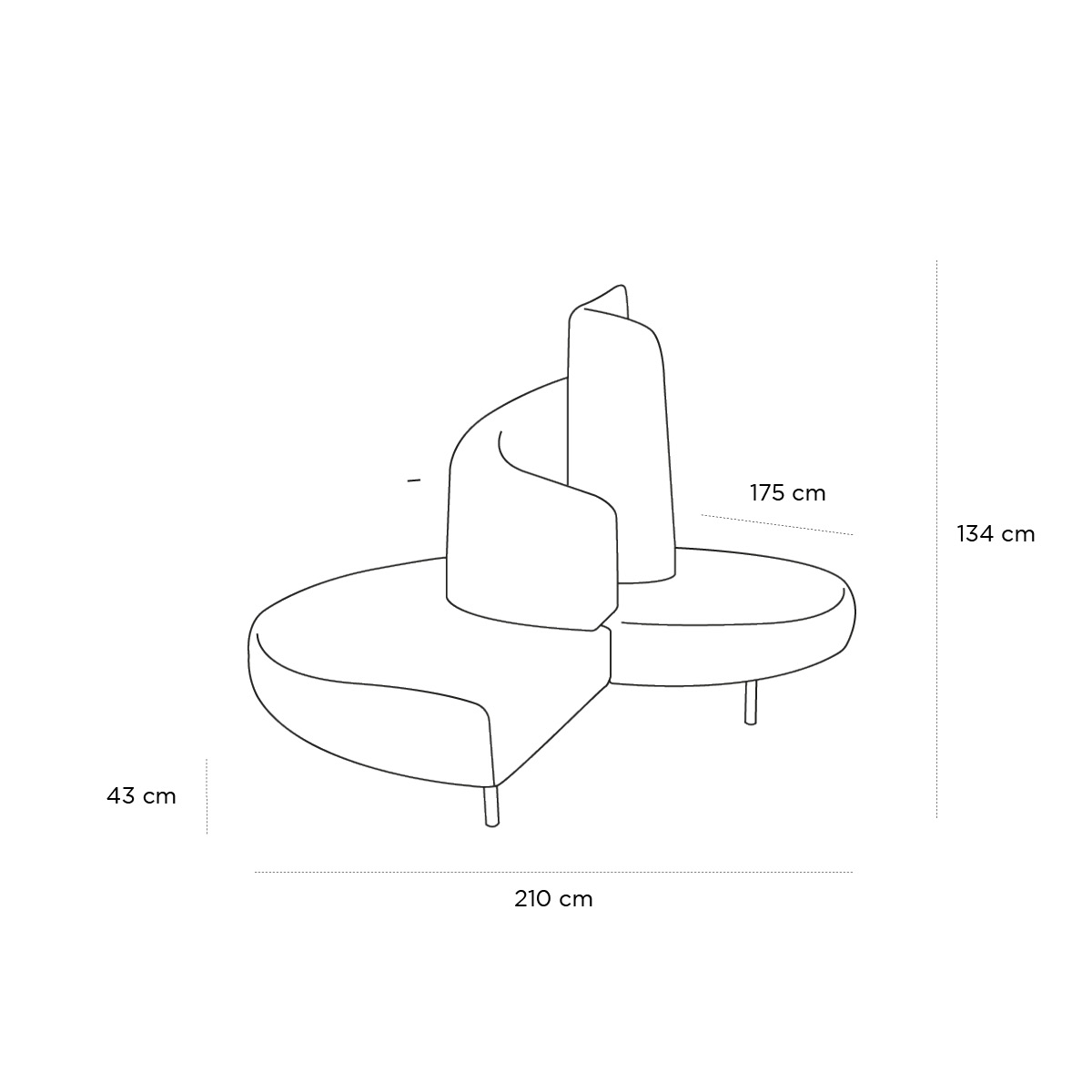 Product schematic Canapé Tatlin Sofa