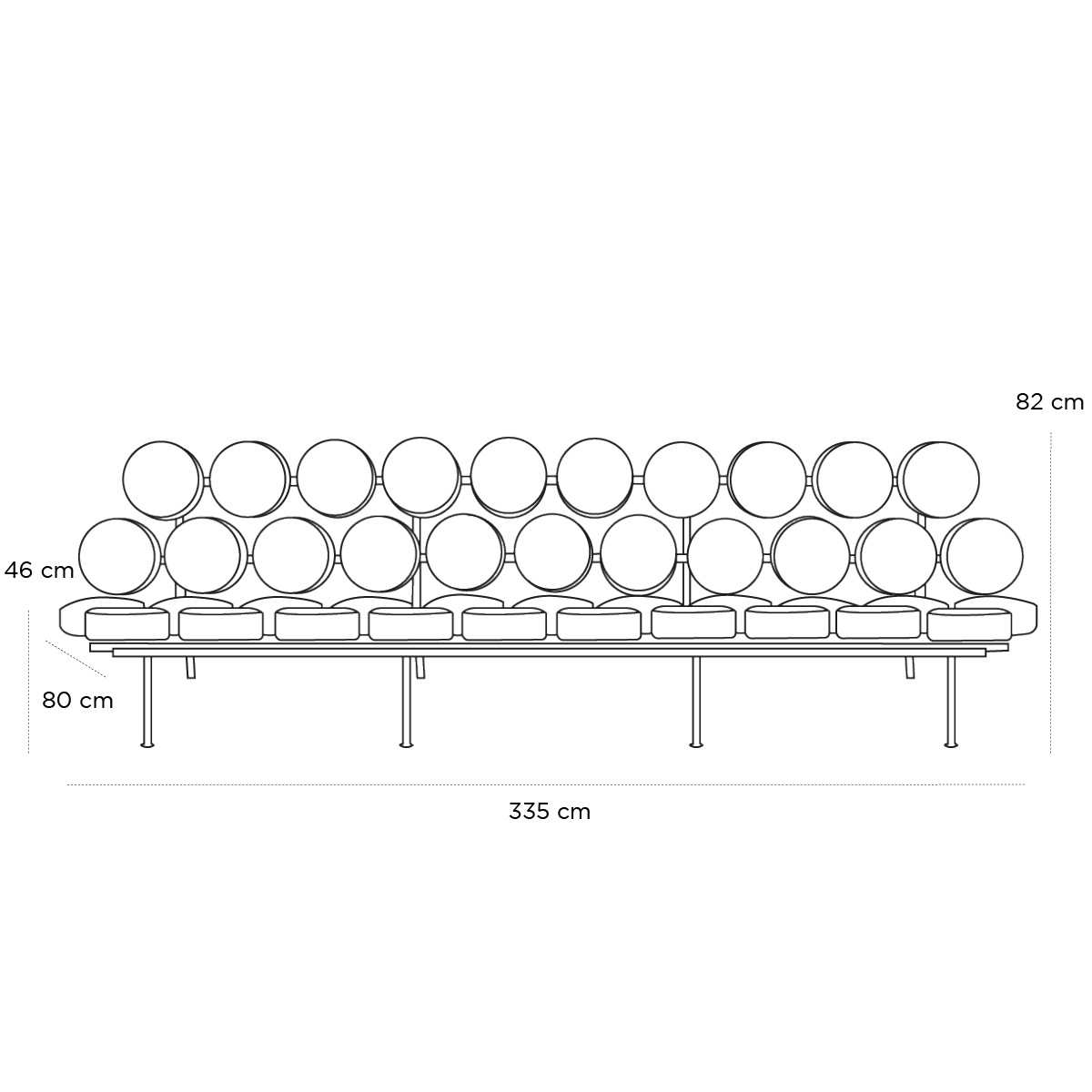 Product schematic Canapé Marshmallow