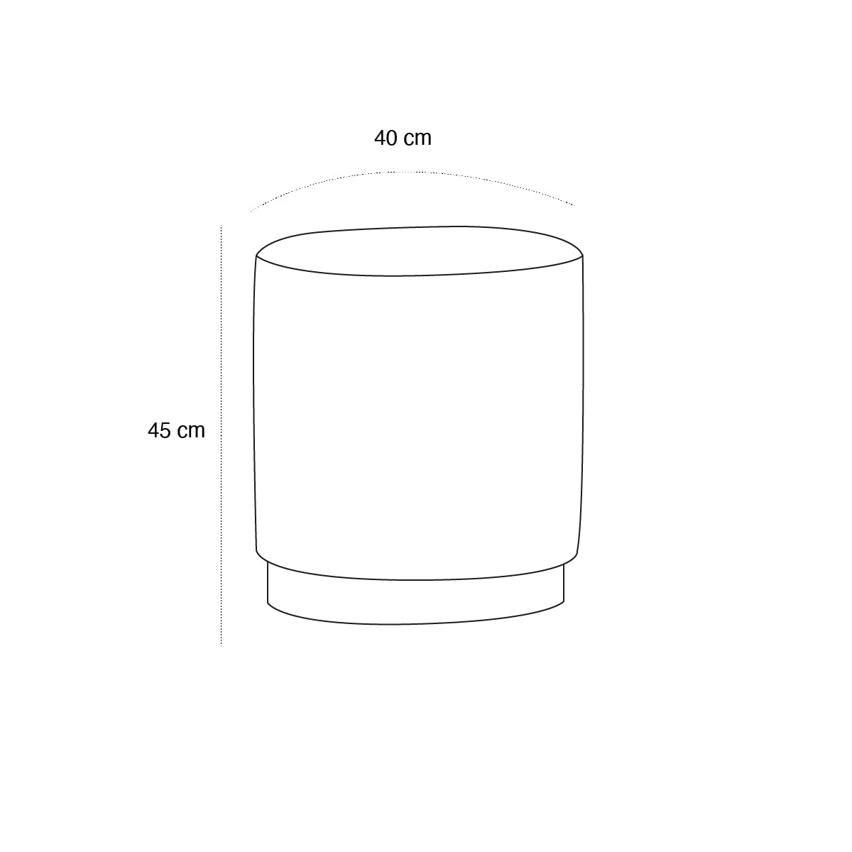 Product schematic Pouf Velvet