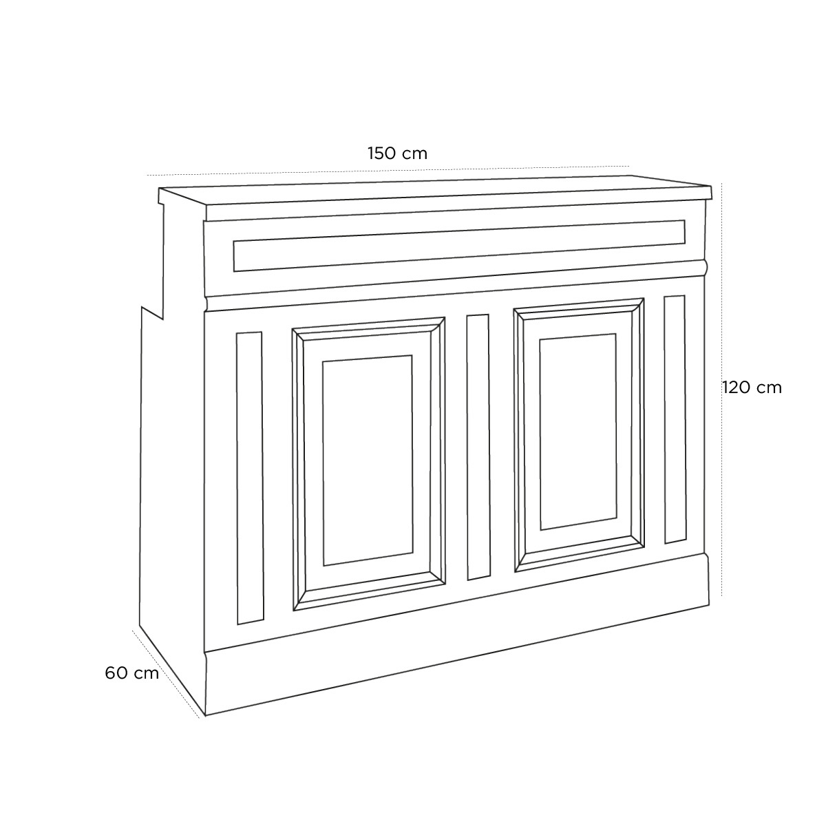 Product schematic Bar Haussmann Droit