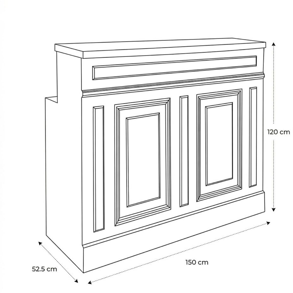 Product schematic Bar Haussmann Droit
