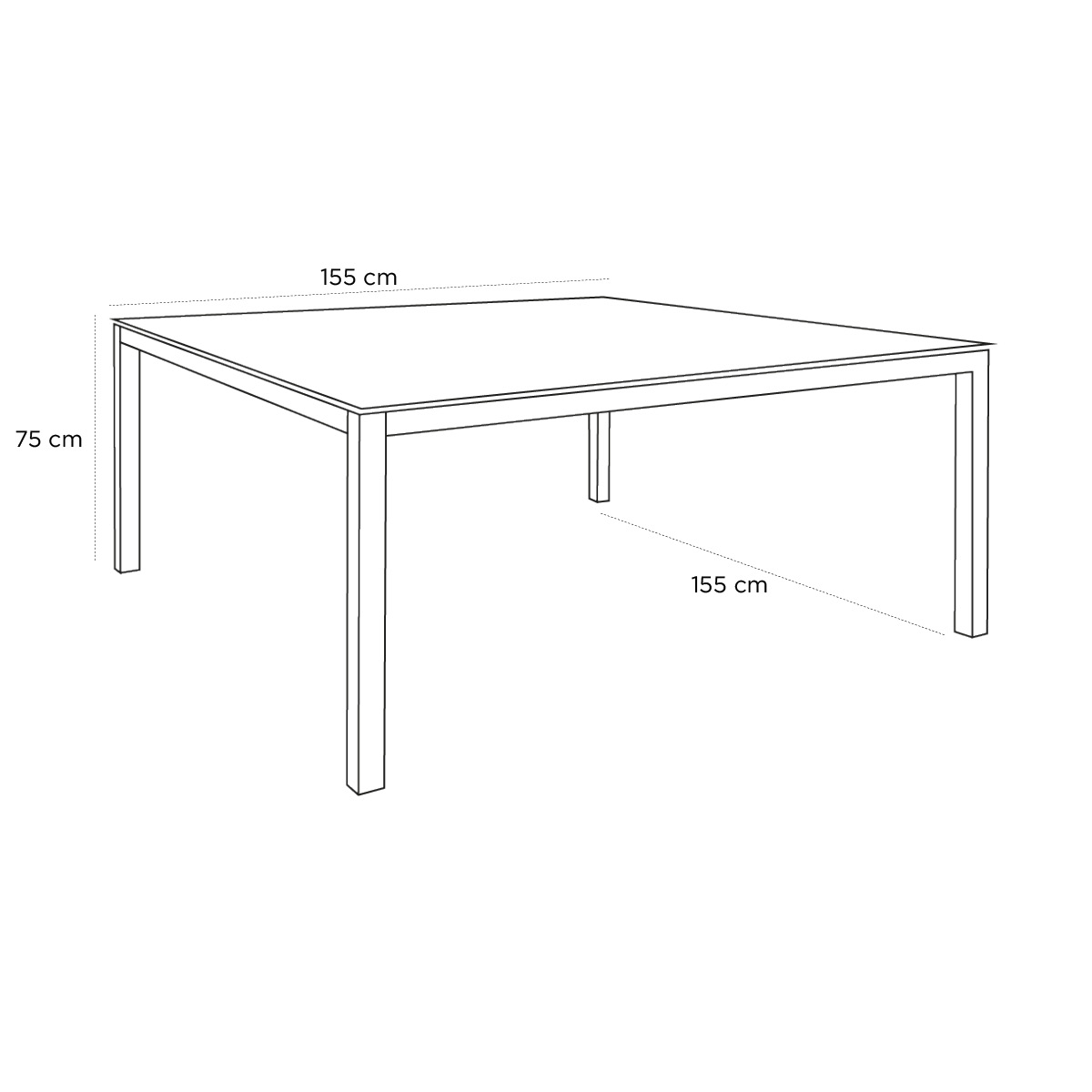 Product schematic Table Majestic Cappuccino GM