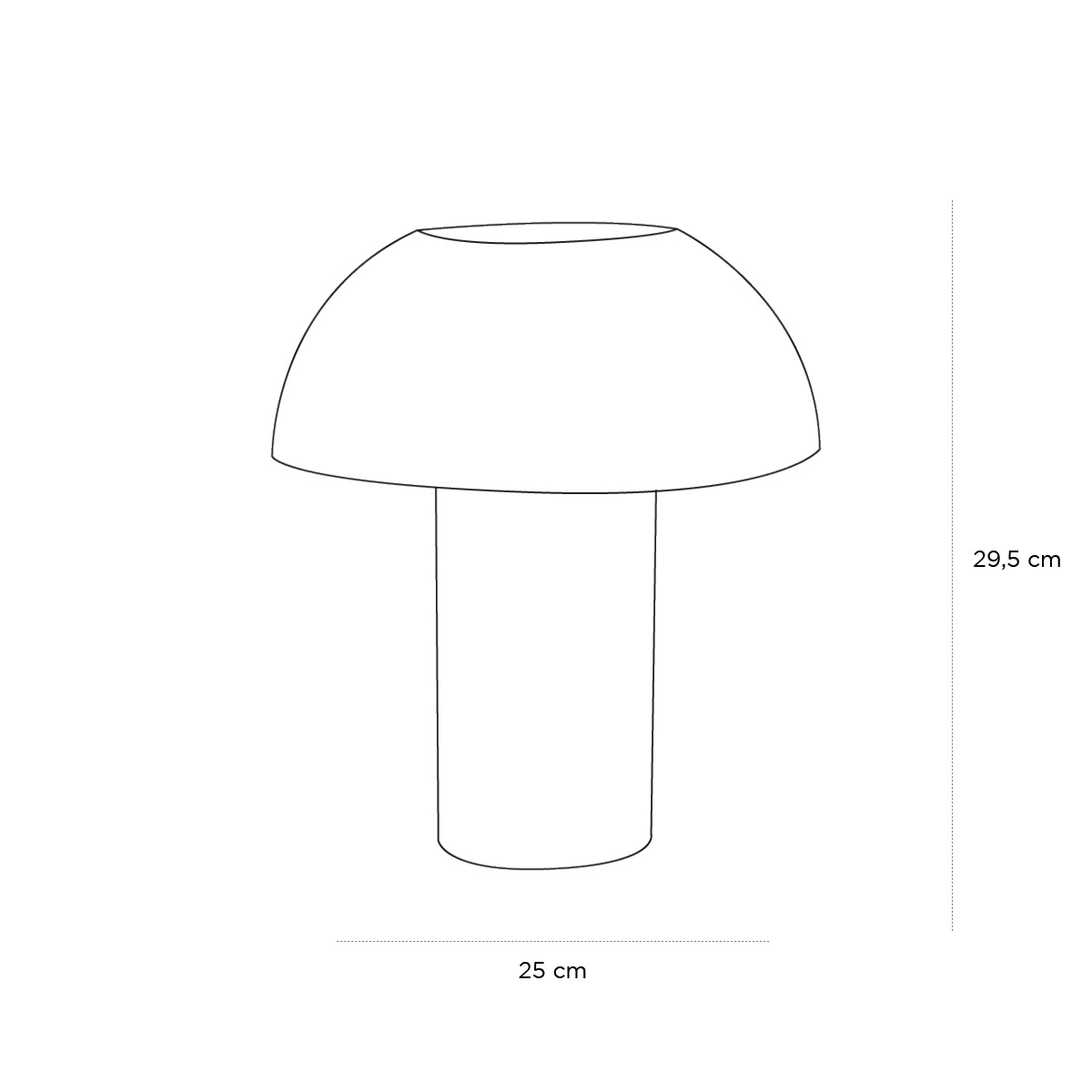Product schematic Lampe Colette Blanc PM