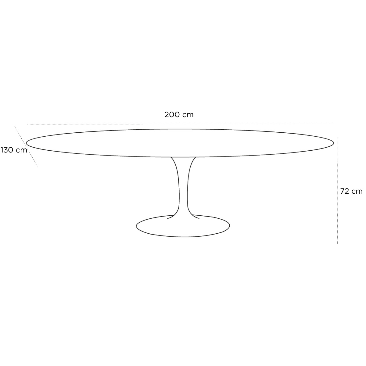 Product schematic Table Saarinen Ovale